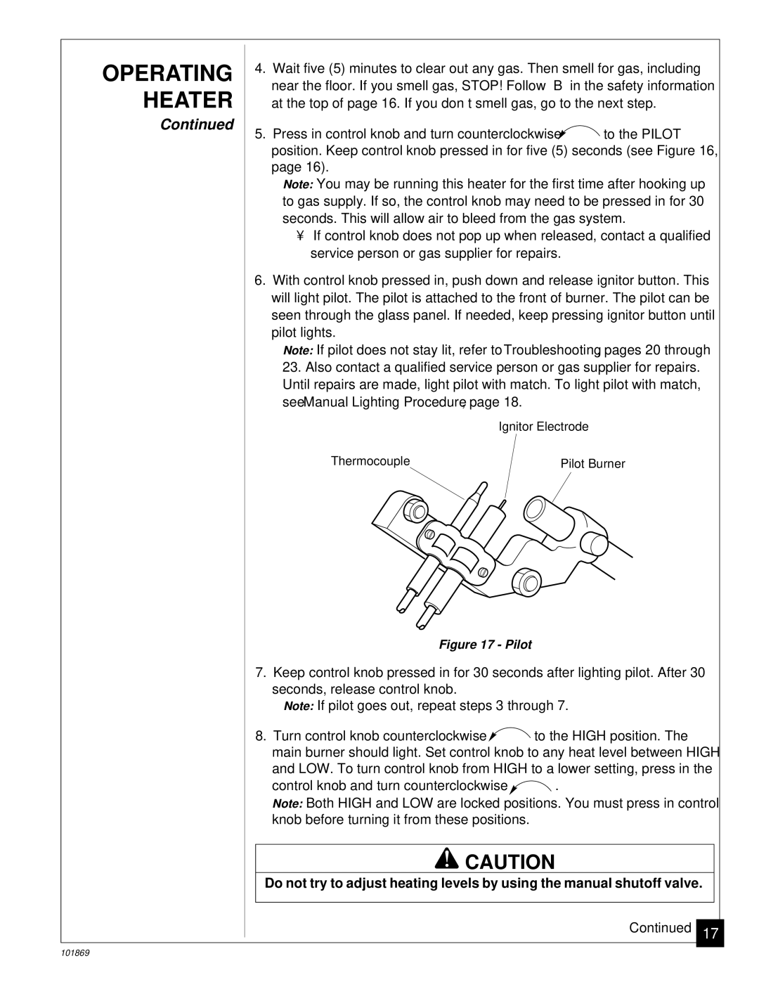 Desa VP600B, VP1000BA installation manual Control knob and turn counterclockwise C-clockwise 