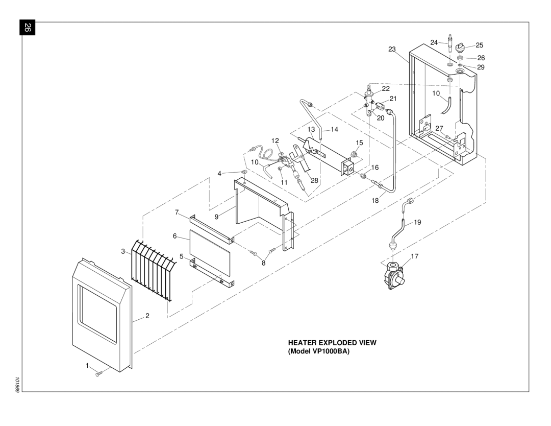 Desa VP1000BA, VP600B installation manual Heater Exploded View 