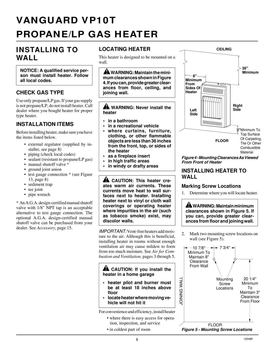 Desa VP10T installation manual Installing to, Wall 