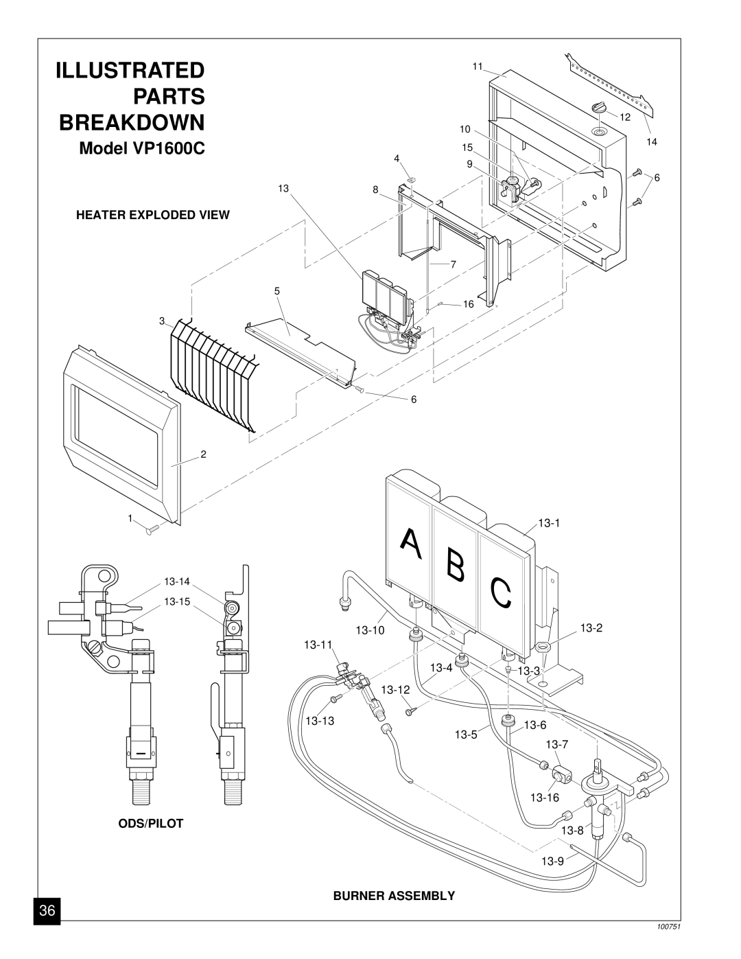 Desa VP2600C, VP1600IT, VP2200IT installation manual Model VP1600C 