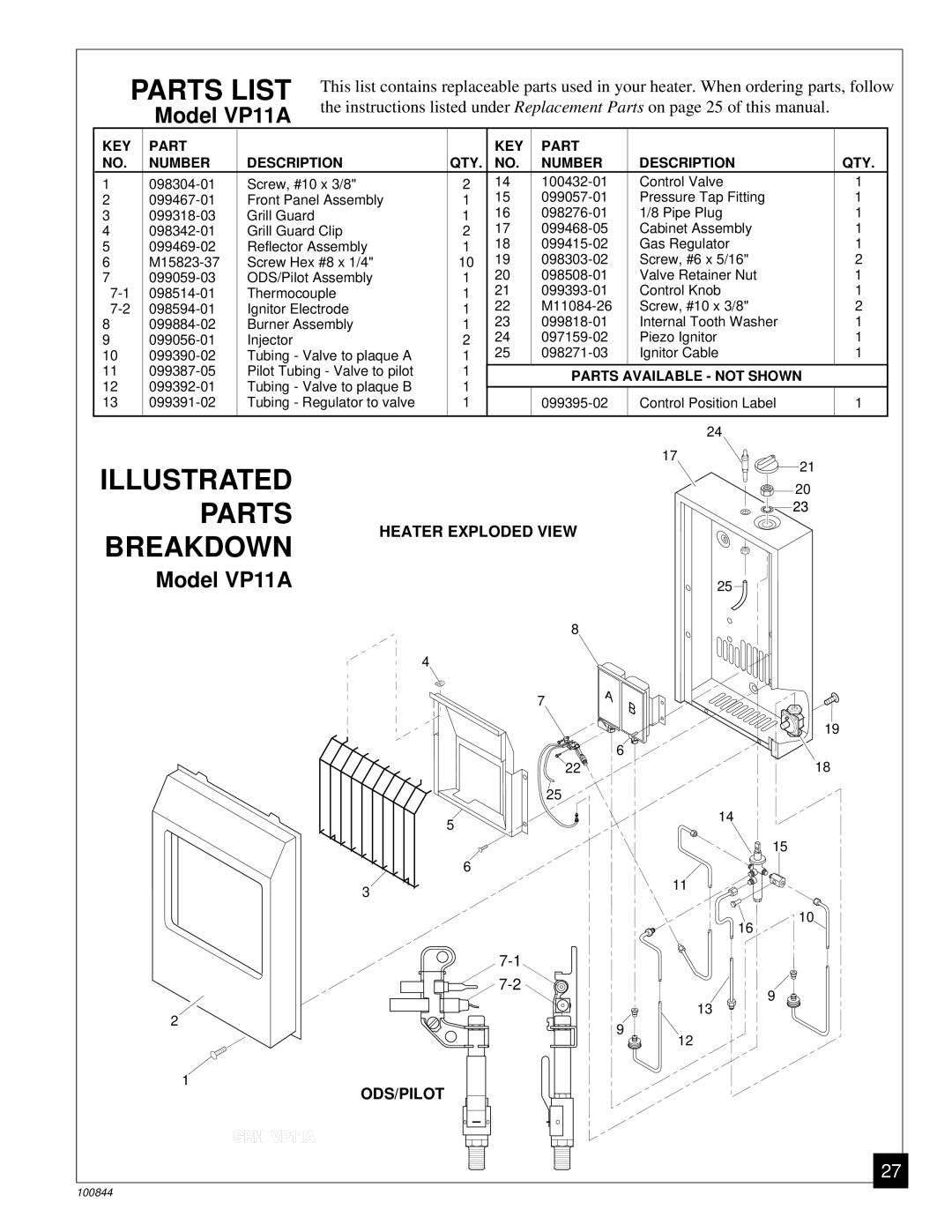 Desa VP5B installation manual Model VP11A 