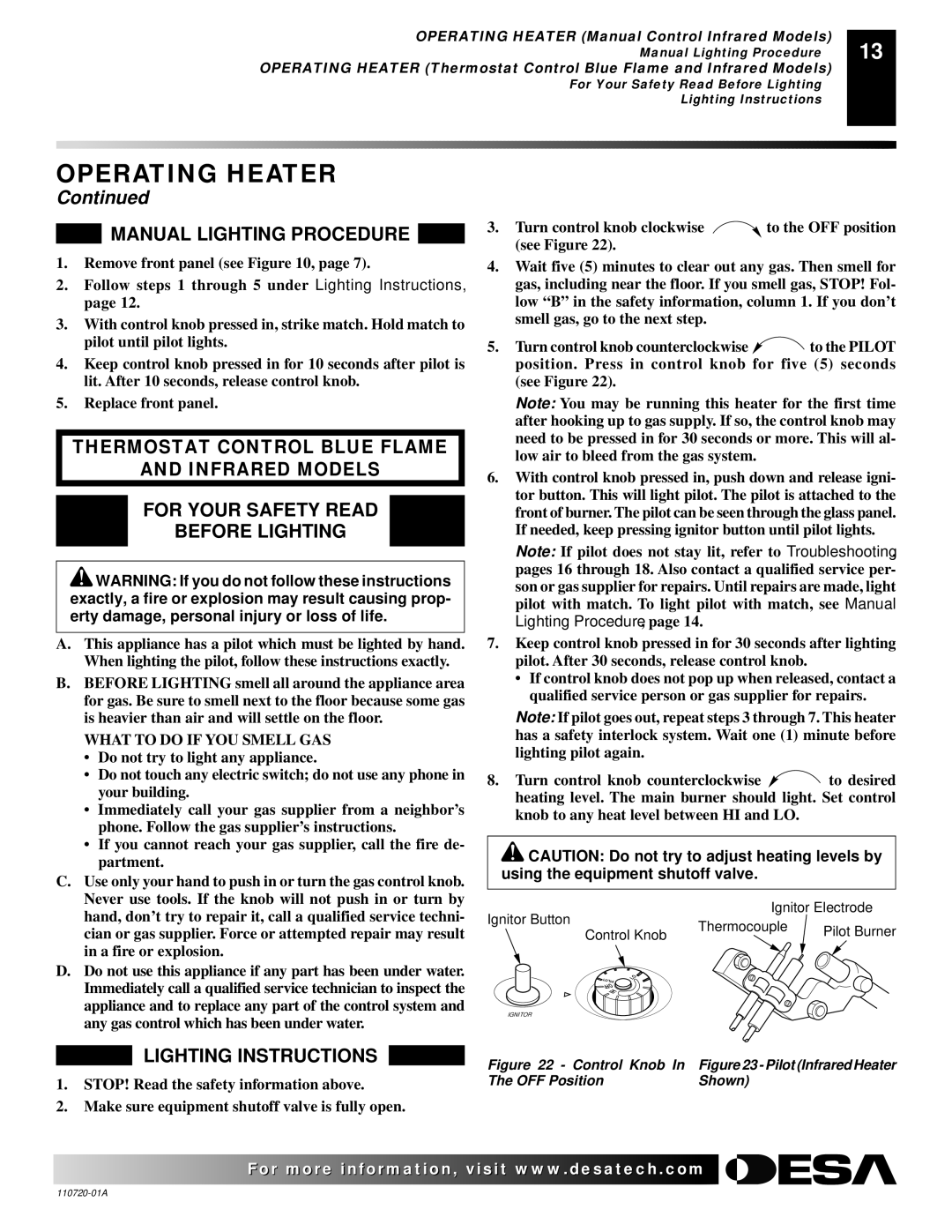 Desa VP1000BTA VN10A, VP600BA, VN600BA, VN1000BTA, VP1000BTA, VN10A, VP10A, VN6D, VP5D OFF Position Shown 