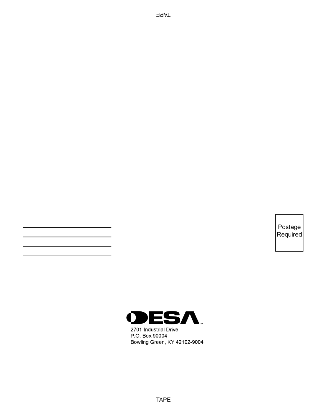 Desa (V)PN36-A manual Postage Required 