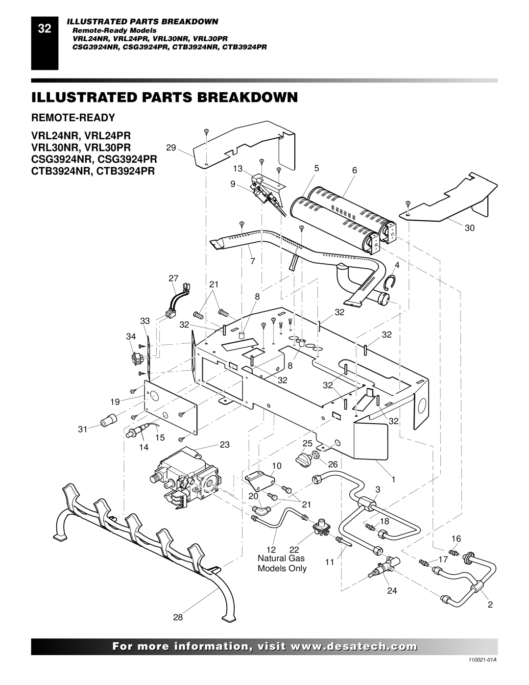 Desa VRL30NT, VRL24NT, CTB3924PT REMOTE-READY VRL24NR, VRL24PR VRL30NR, VRL30PR, CSG3924NR, CSG3924PR CTB3924NR, CTB3924PR 