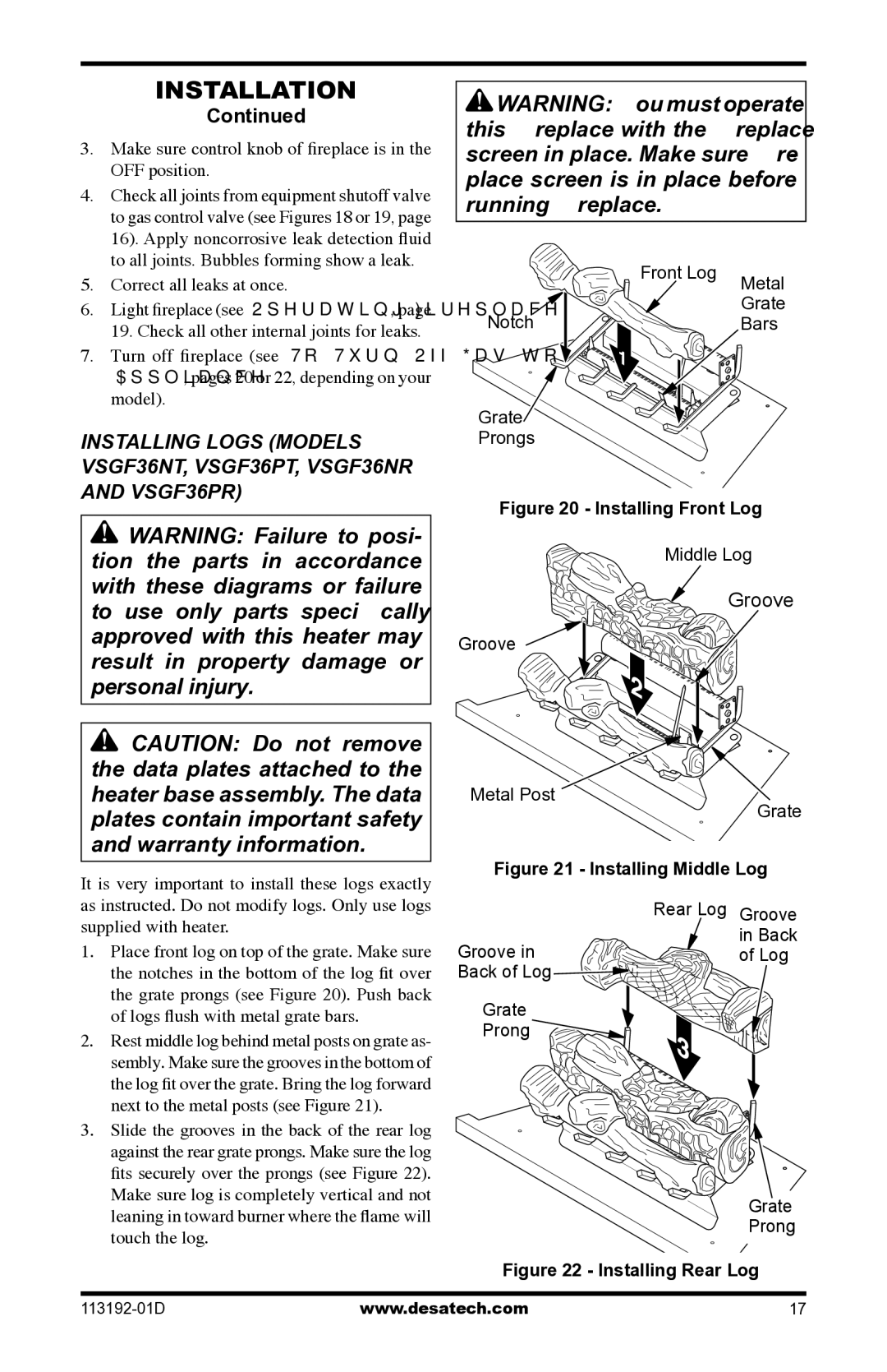 Desa VSGF36NR, VSGF36PR installation manual Groove 