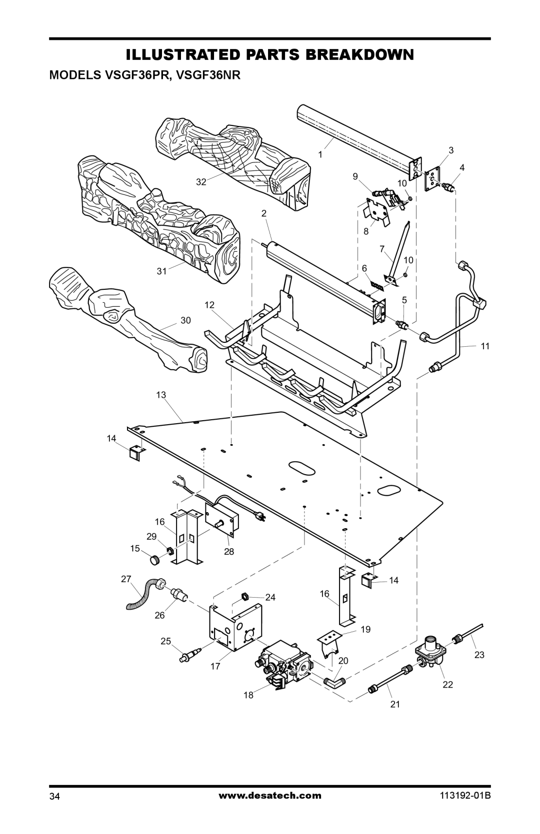 Desa VSGF36NT, VSGF36PT installation manual Models VSGF36PR, VSGF36NR 