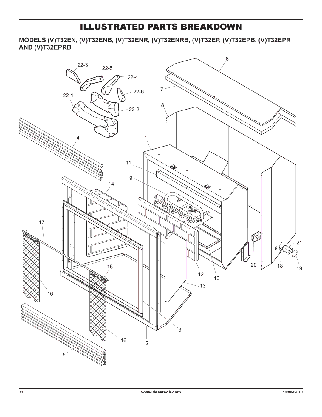 Desa (V)T32EN installation manual Illustrated Parts Breakdown 