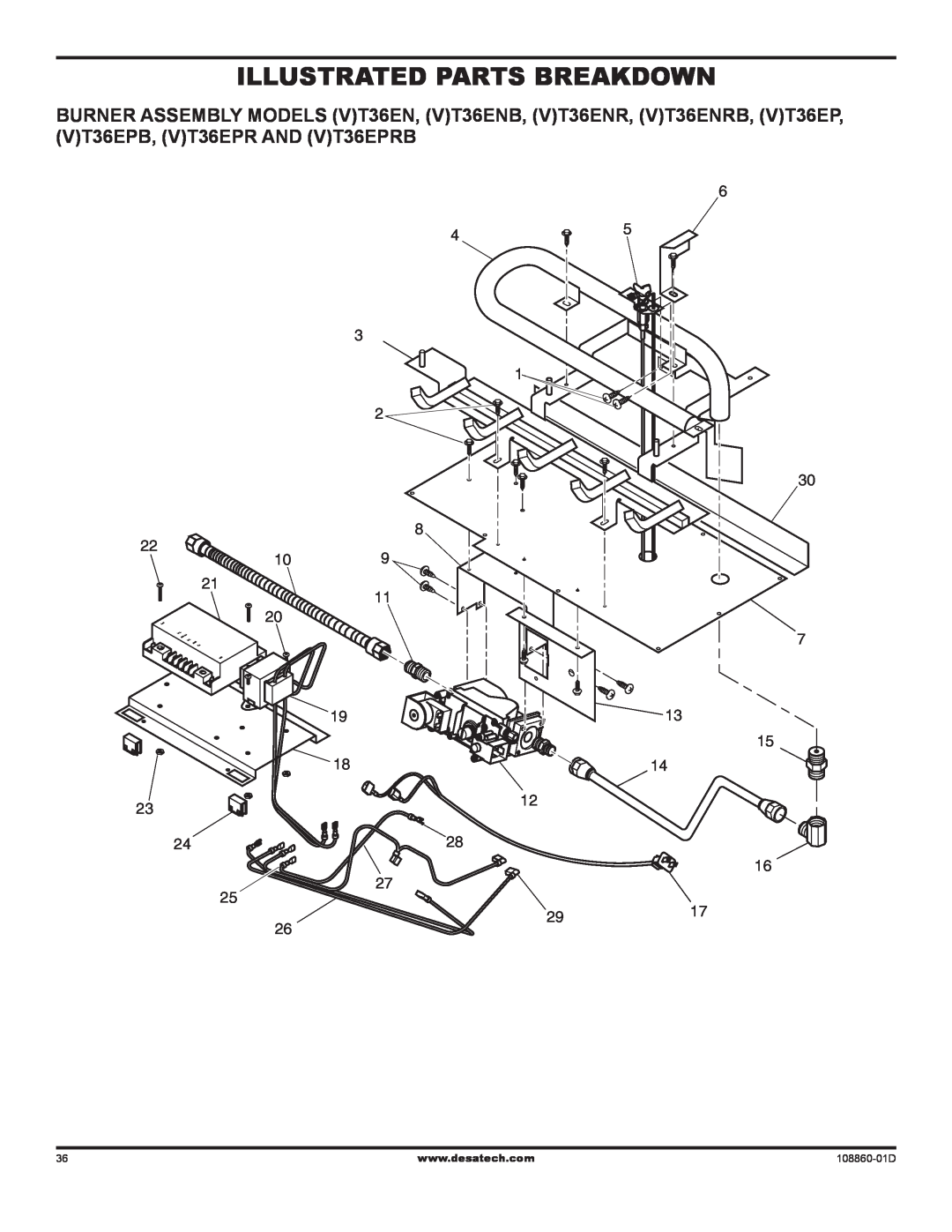 Desa (V)T32EN installation manual illustrated parts breakdown, 2917, 108860-01D 