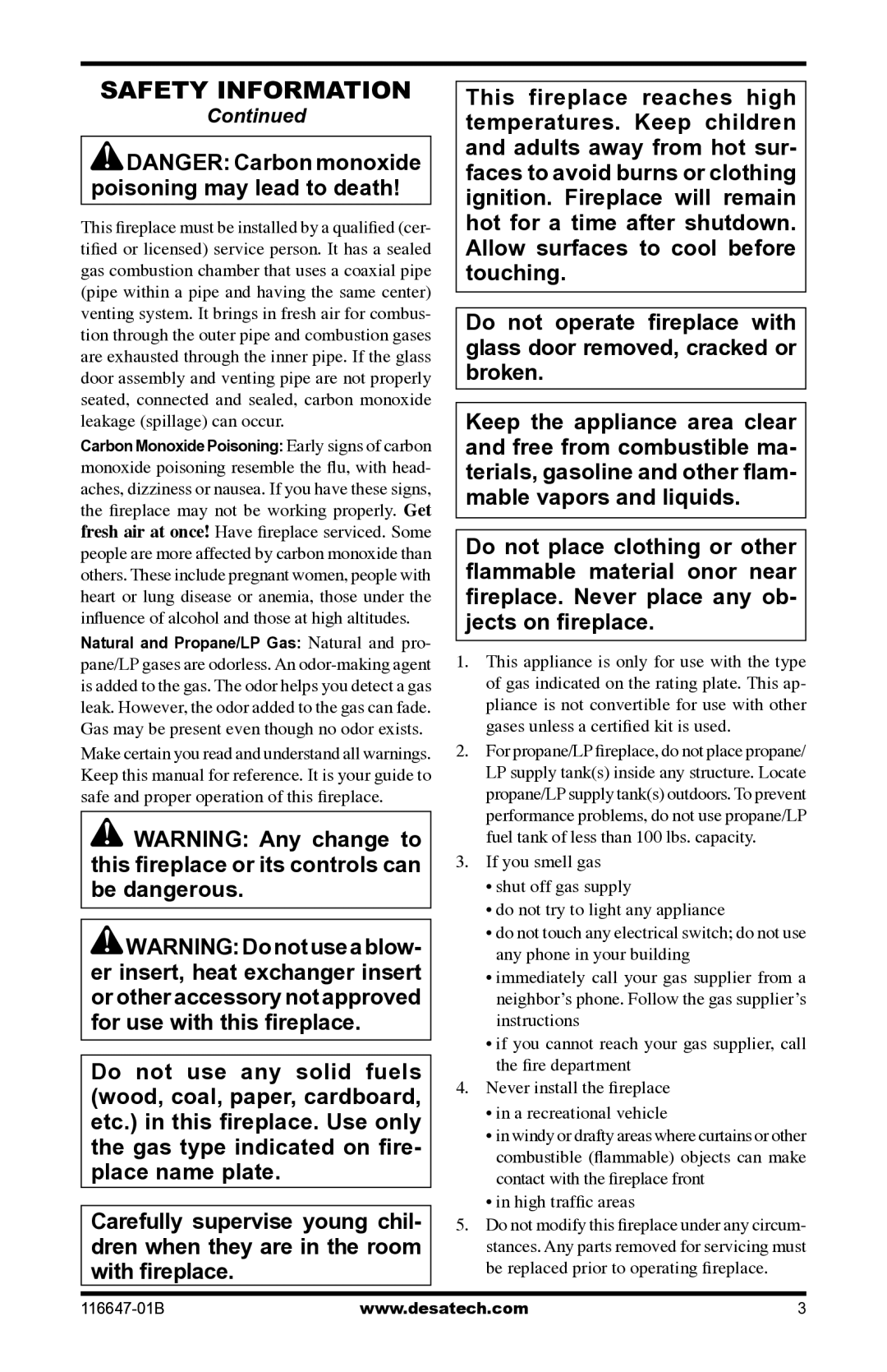 Desa (V)T32EP-A SERIES, (V)T32EN-A SERIES installation manual Safety Information 