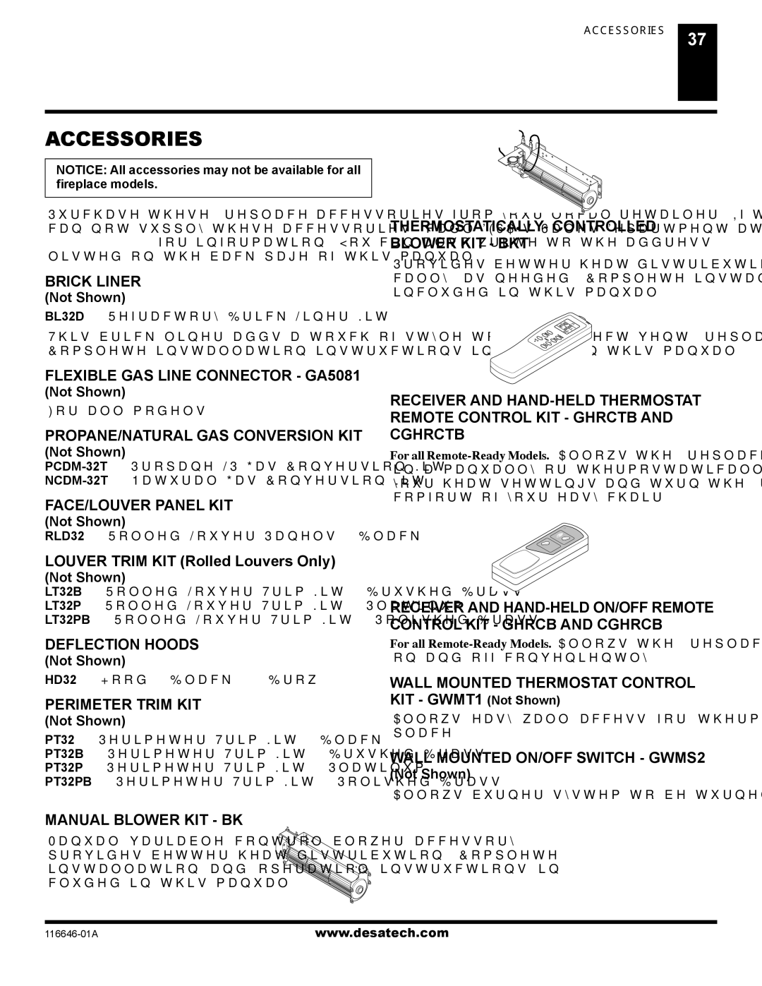 Desa (V)T32P-A Series, (V)T32N-A Series, CGDV32NR installation manual Accessories 