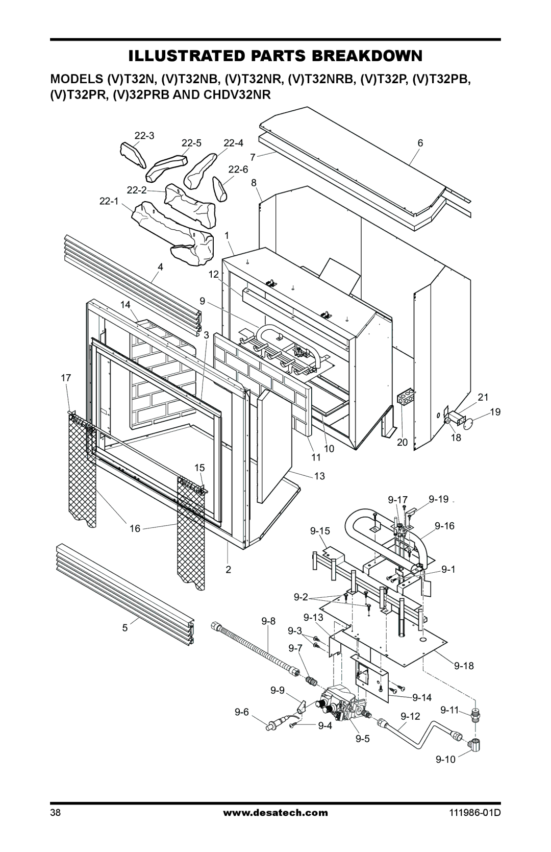 Desa (V)T32N SERIES, (V)T32P SERIES installation manual Illustrated Parts Breakdown 