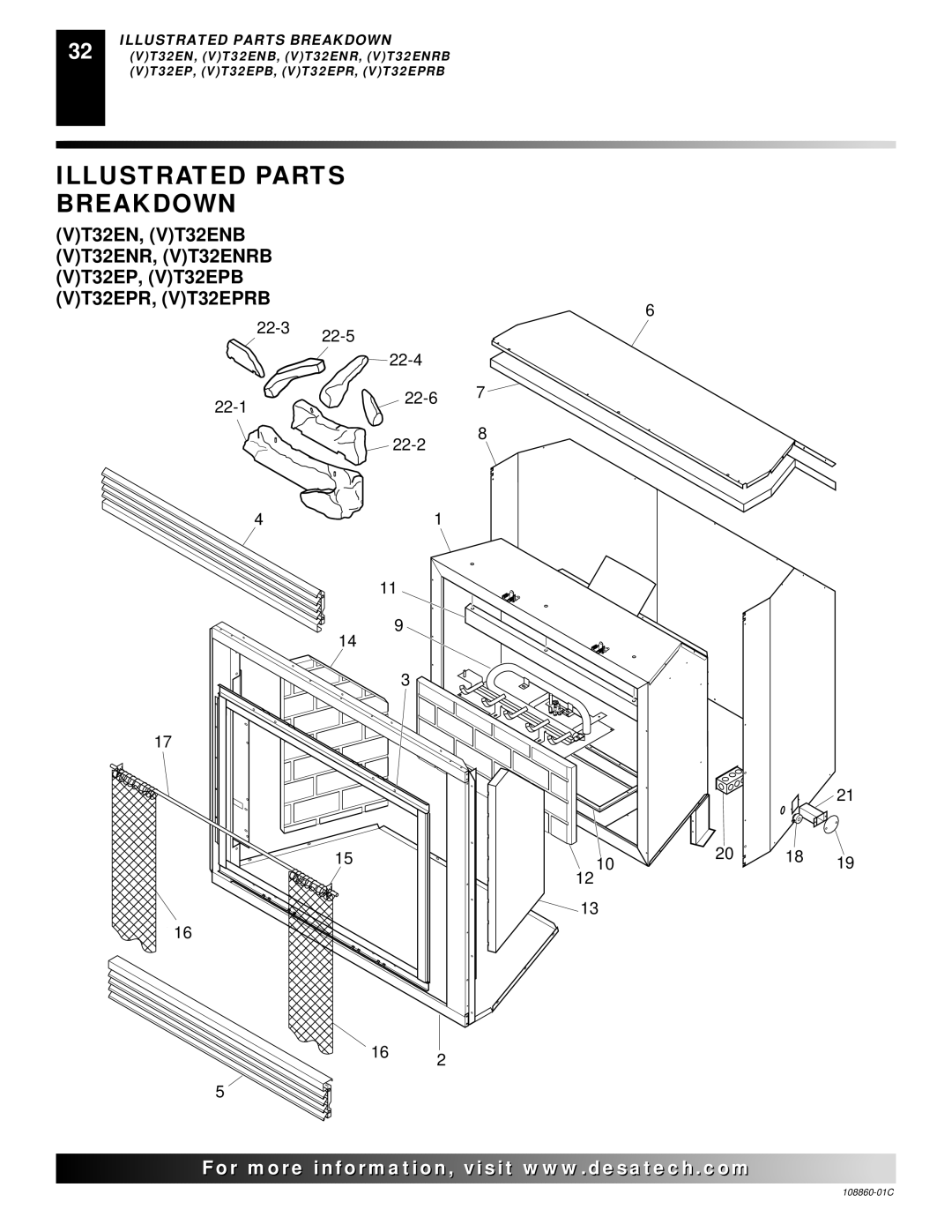 Desa (V)T36EP, (V)T36EN installation manual Illustrated Parts Breakdown 