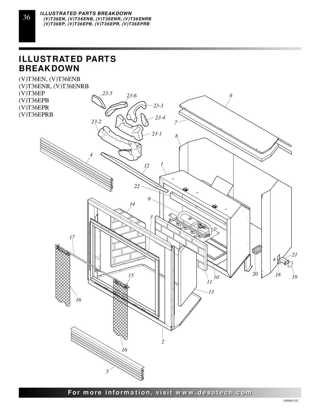 Desa (V)T36EP, (V)T36EN installation manual VT36EPB VT36EPR VT36EPRB 