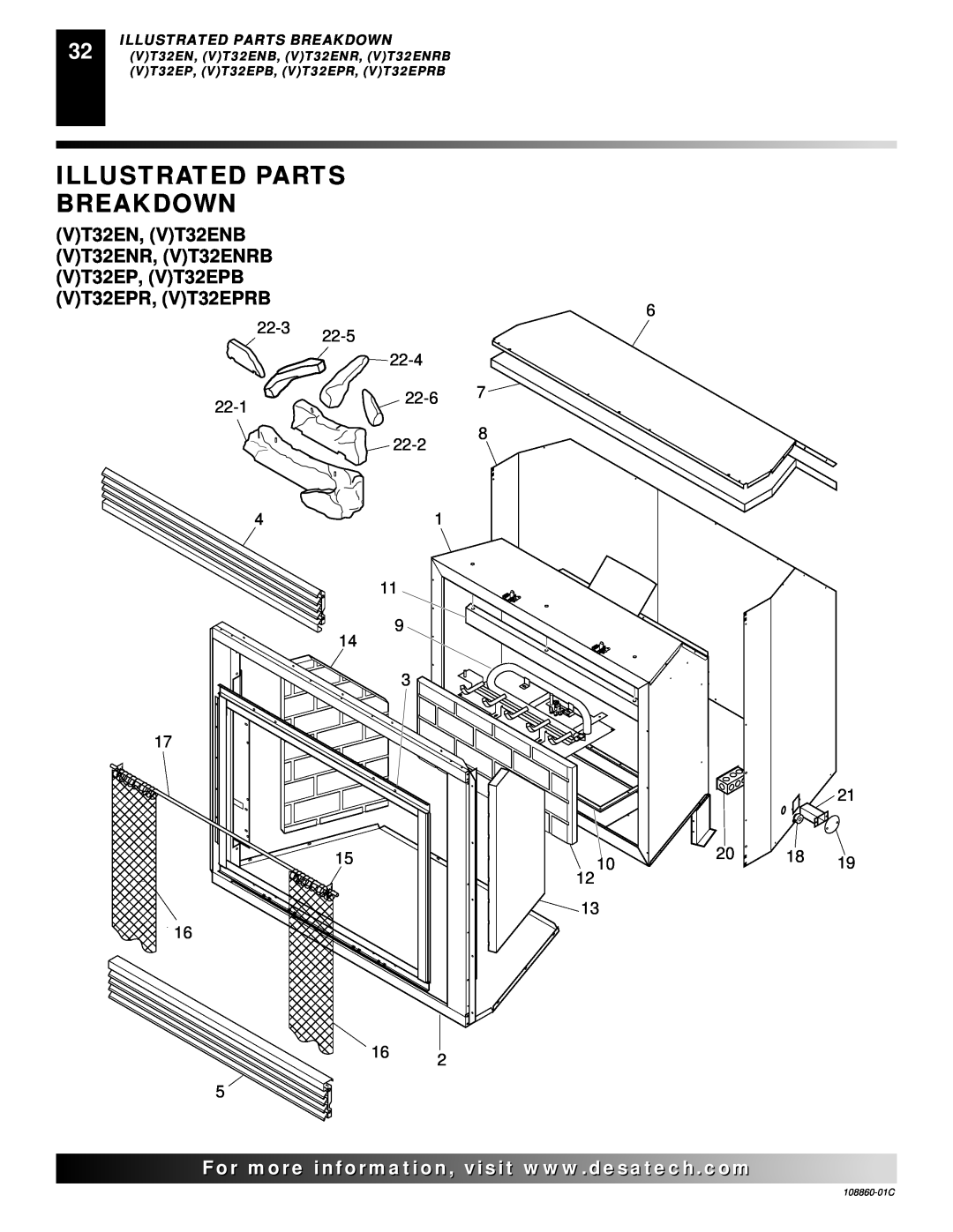 Desa (V)T36EP, (V)T36EN installation manual Illustrated Parts Breakdown 
