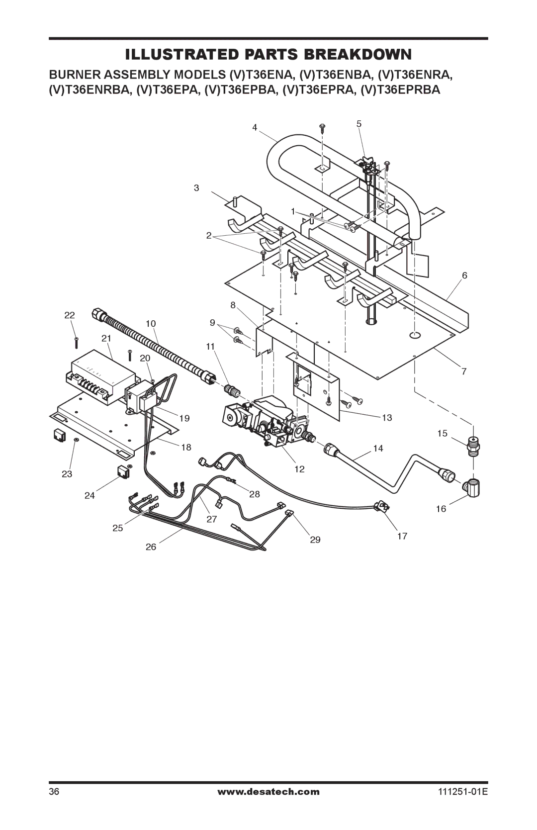 Desa (V)T36EPA installation manual Illustrated Parts Breakdown 