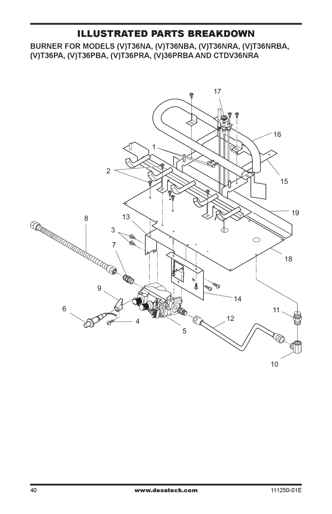 Desa (V)T36NA installation manual Illustrated Parts Breakdown 