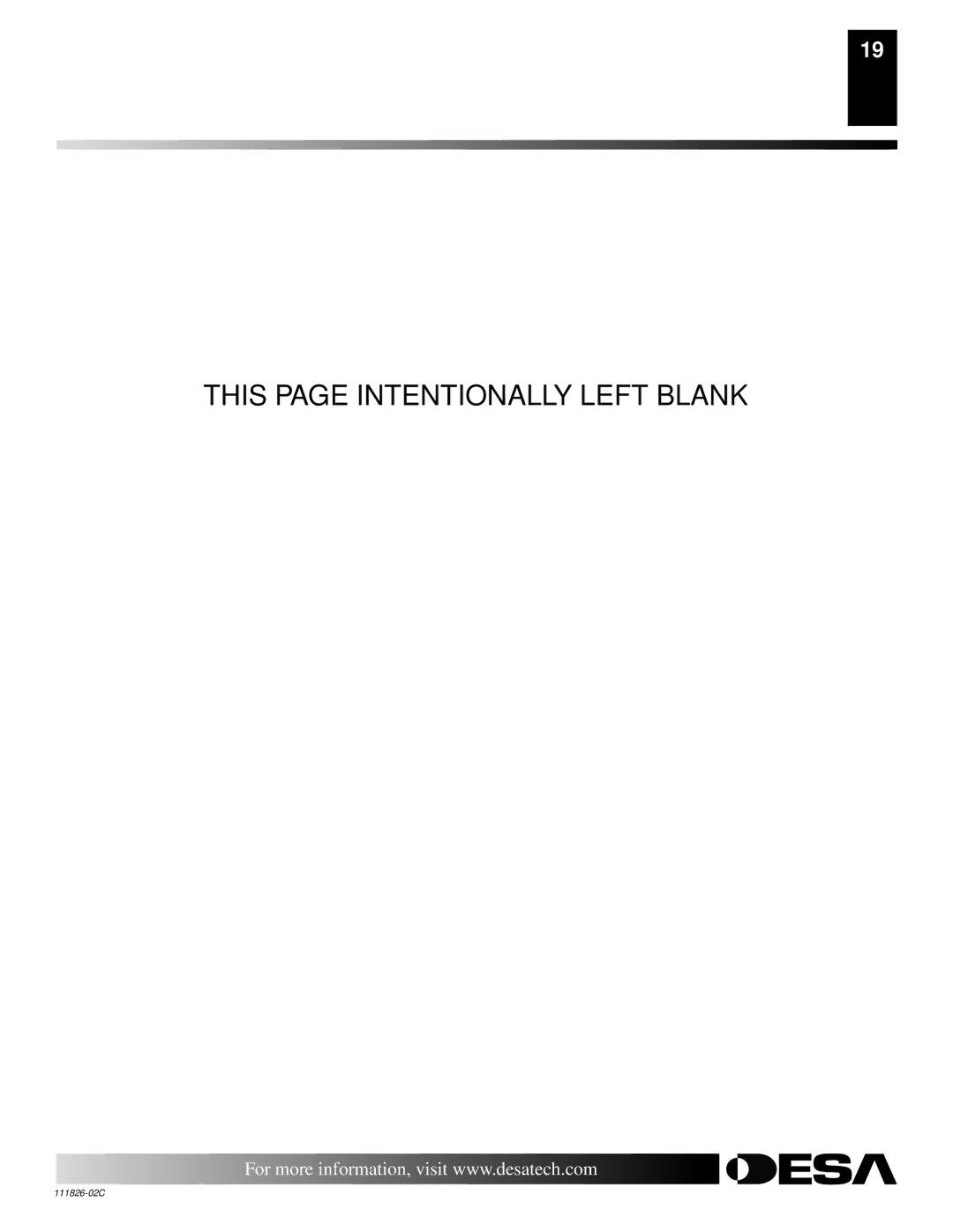 Desa VTD-18P-PDG, VTD-24N-BTB, VTD-24N-PDG installation manual This page Intentionally Left Blank 