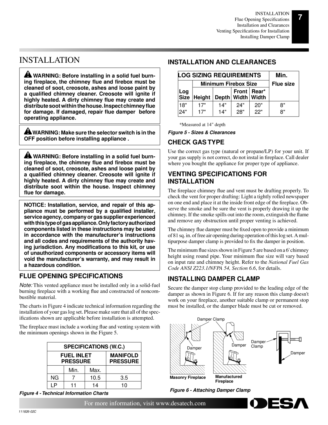 Desa VTD-18P-PDG, VTD-24N-BTB, VTD-24N-PDG installation manual Installation 