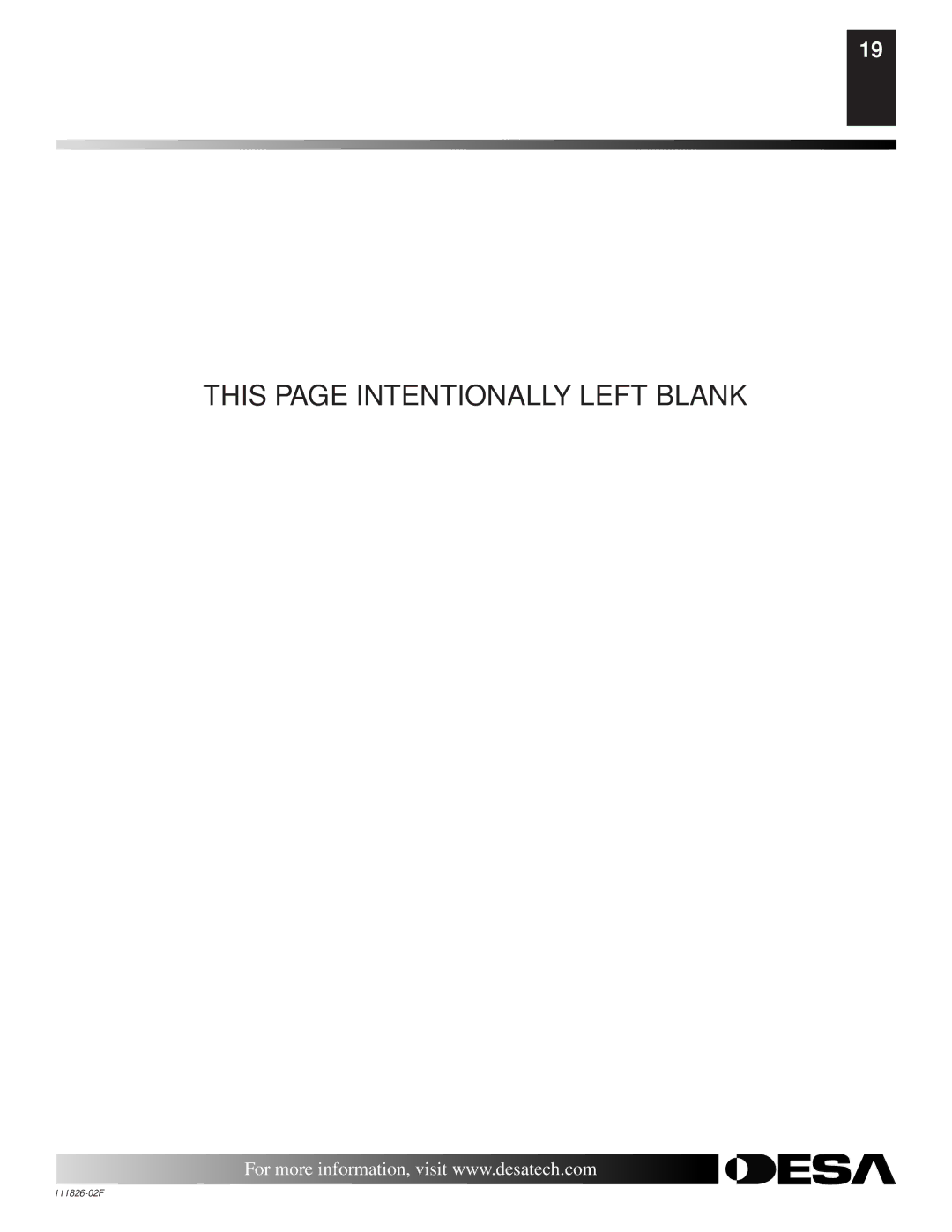 Desa VTD-18P-BTB, VTD-24P-PDG, VTD-24P-BTB, VTD-18N-PDG, VTD-18N-BTB installation manual This page Intentionally Left Blank 