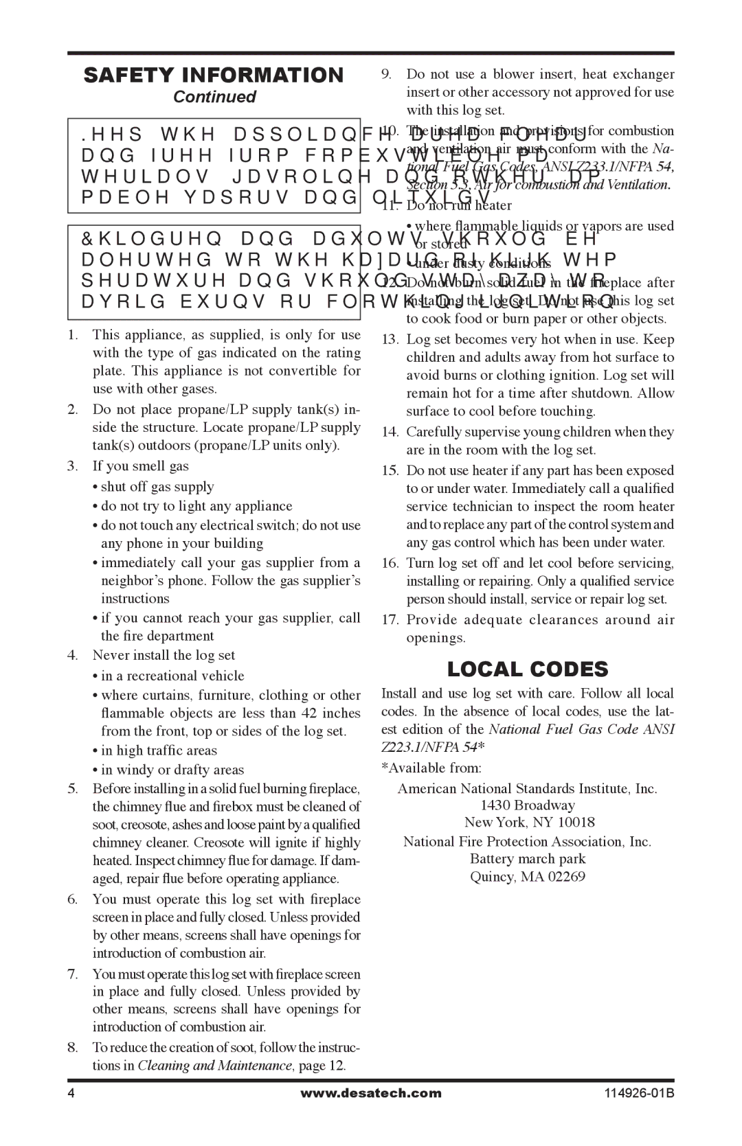 Desa VTDMV24PA, VTDMV24NA, VTDMV18PA, VTDMV18NA installation manual Local Codes, High trafﬁc areas Windy or drafty areas 