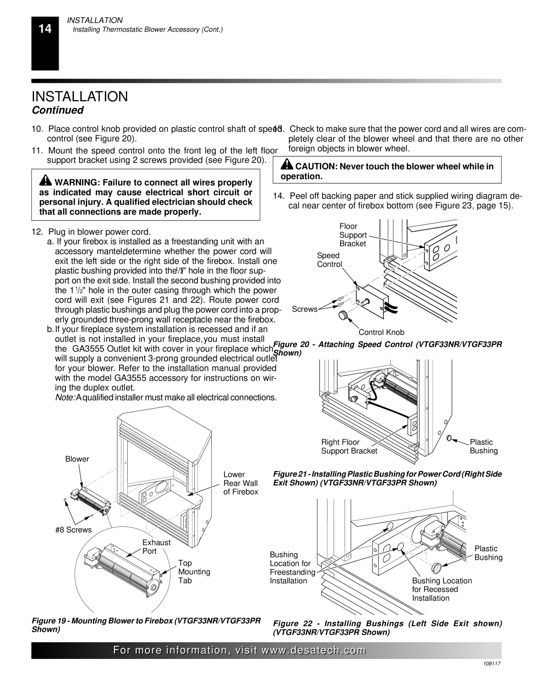 Desa CGEFP33PR installation manual Attaching Speed Control VTGF33NR/VTGF33PR Shown 