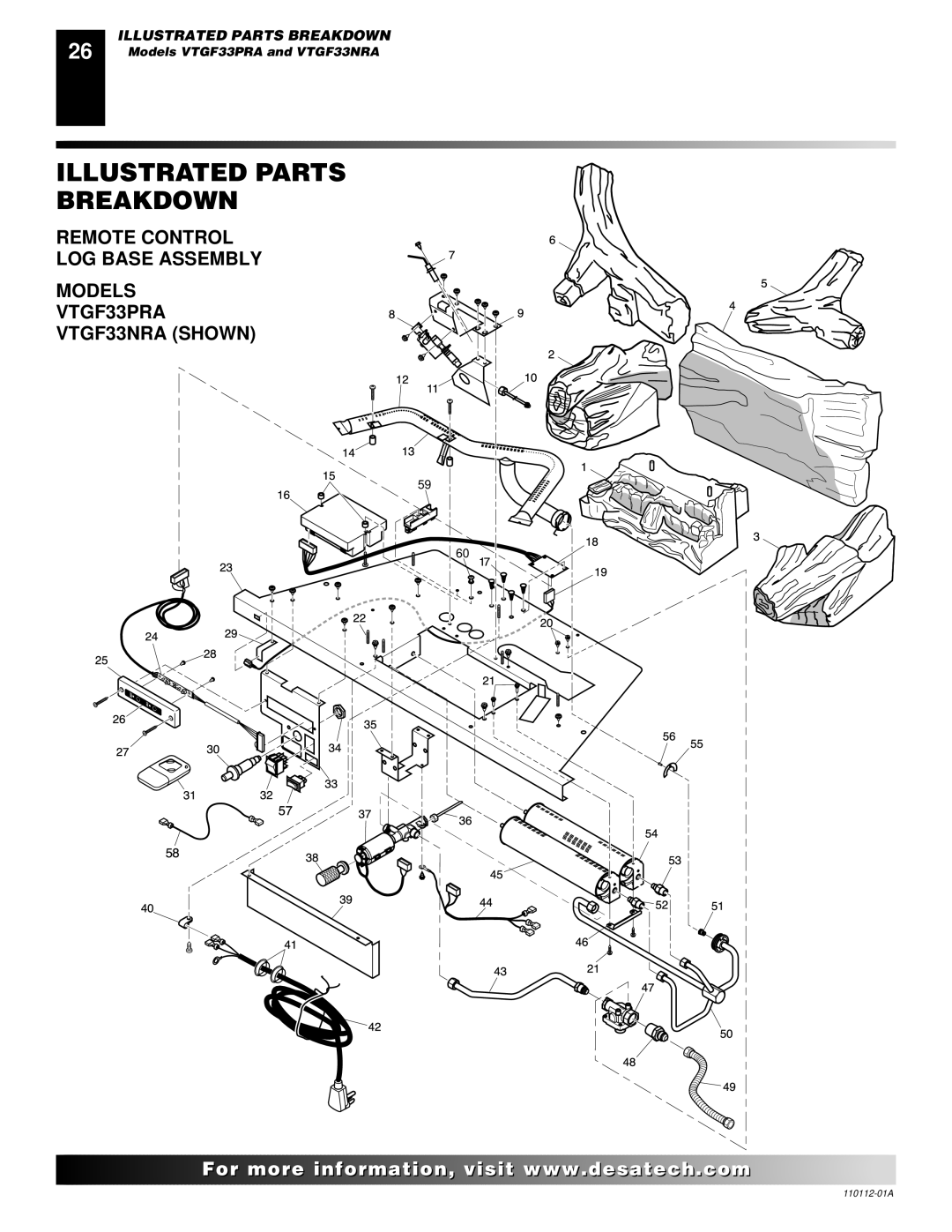 Desa VTGF33NRA installation manual Illustrated Parts Breakdown 