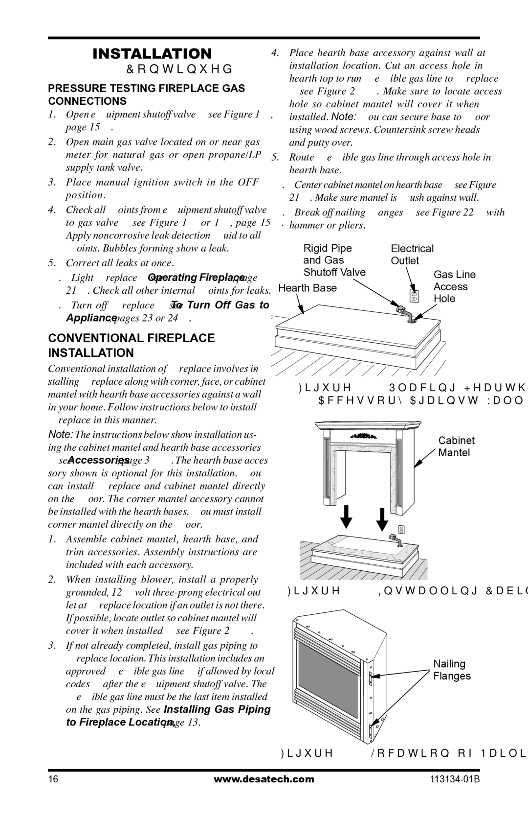 Desa VTGF33PRB, VTGF33NRB Conventional Fireplace Installation, Break off nailing ﬂanges see with hammer or pliers 