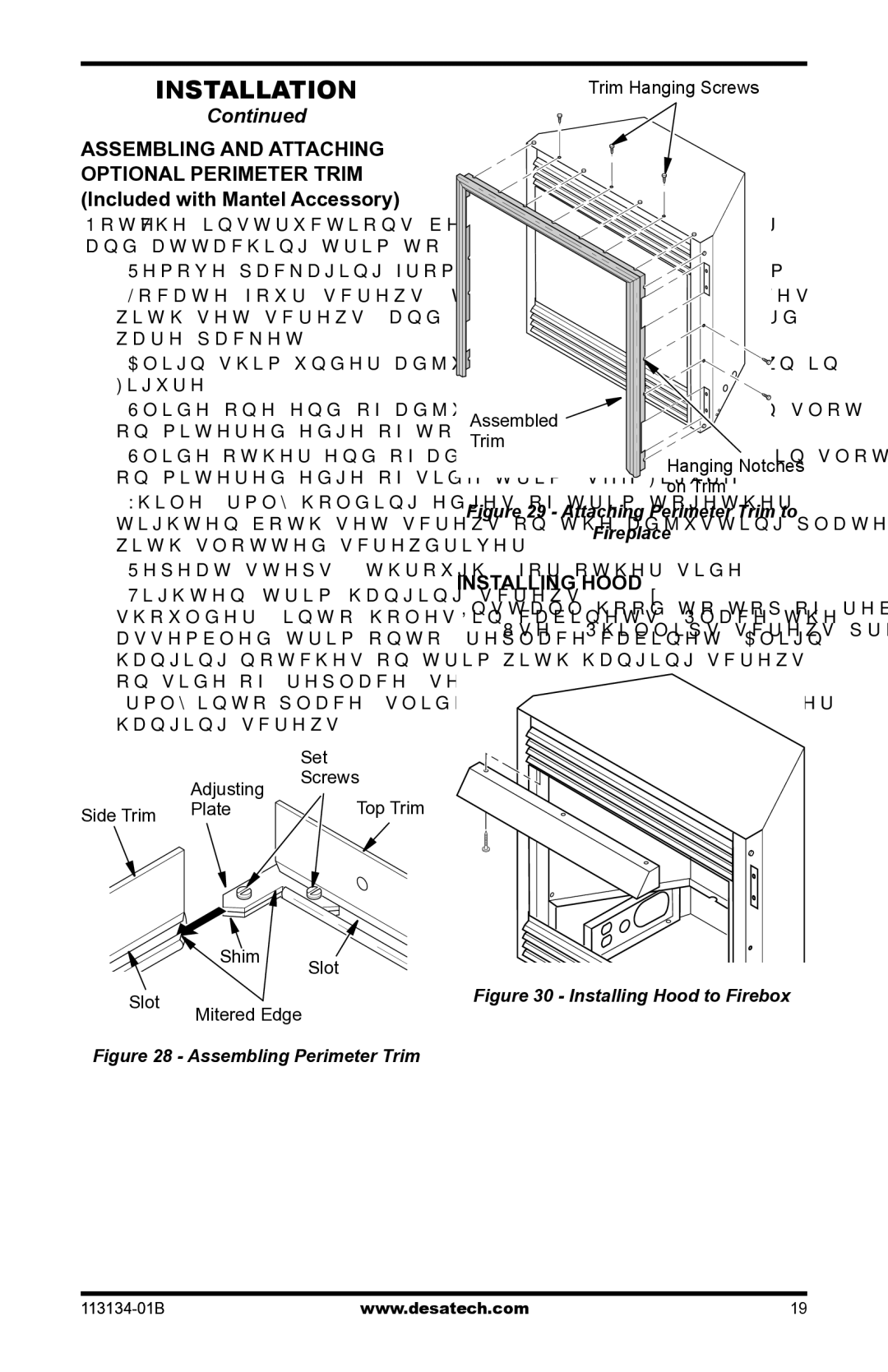 Desa VTGF33NRB, VTGF33PRB installation manual Installing Hood, Assembling Perimeter Trim 