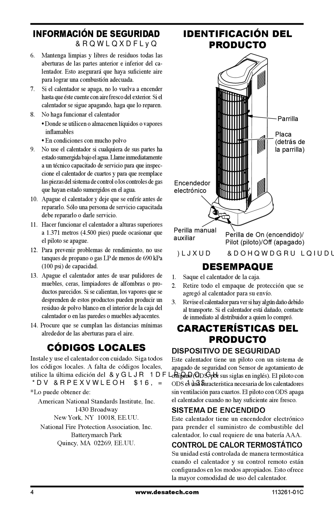 Desa VTP22R, VTN25R Códigos Locales, Identificación DEL Producto, Desempaque, Características DEL Producto 