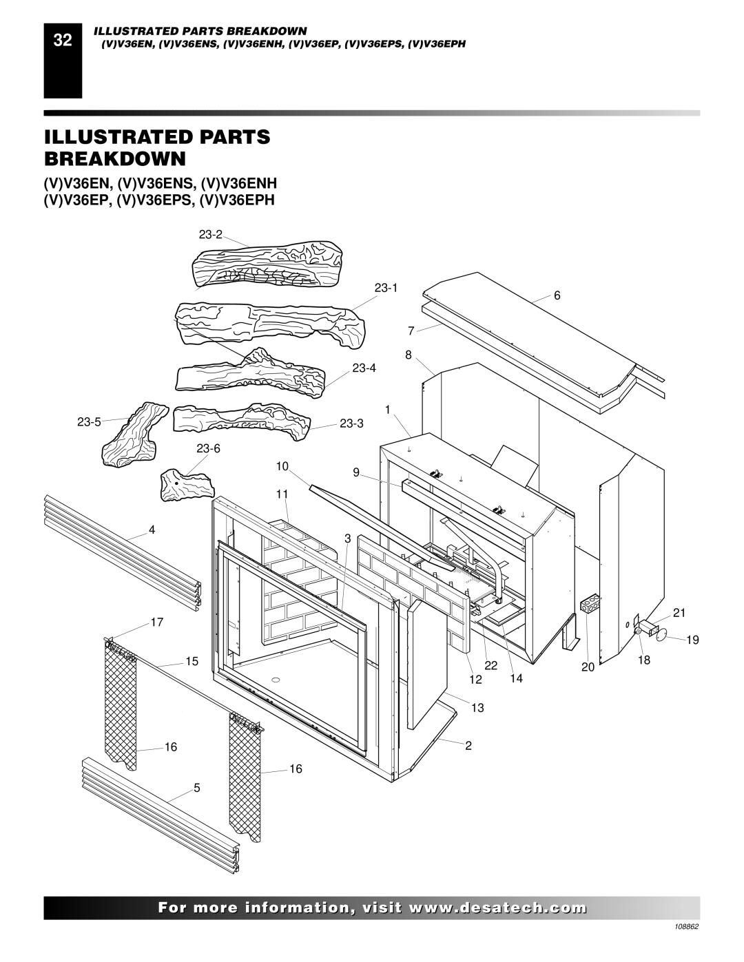 Desa (V)V36EN installation manual Illustrated Parts Breakdown 