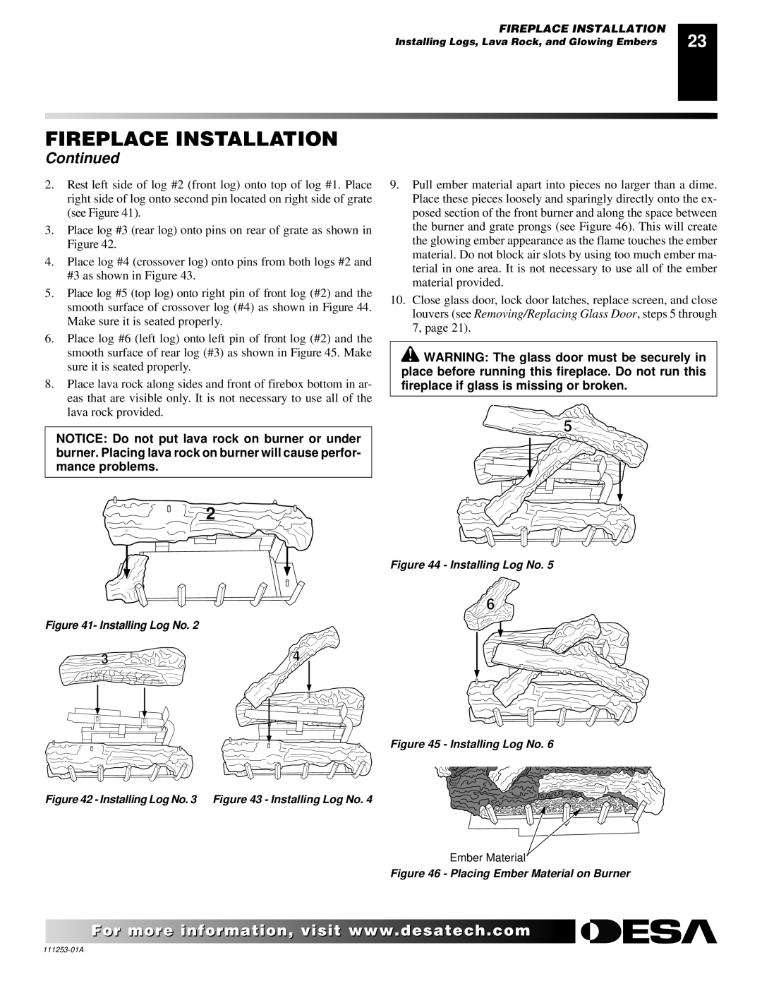 Desa (V)V36EPA(1), (V)V36ENA(1) installation manual Installing Log No Installing Log No 