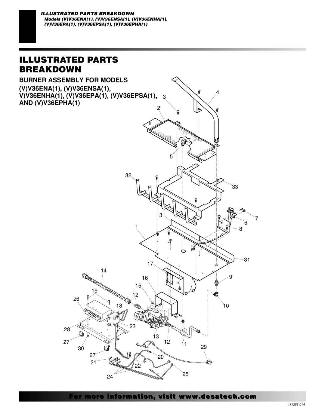 Desa (V)V36ENA(1), (V)V36EPA(1) installation manual Illustrated Parts Breakdown 