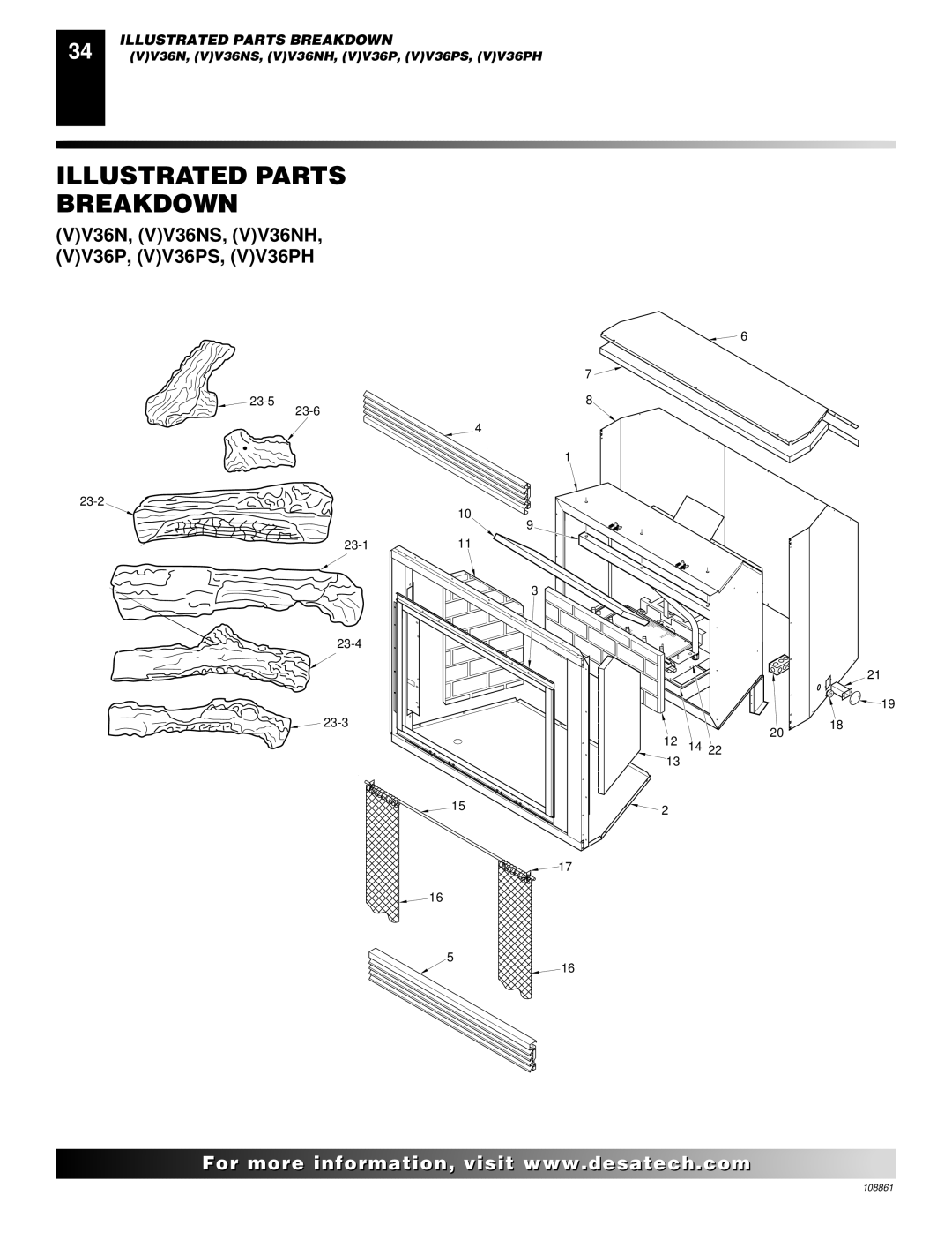 Desa CHDV47NR, (V)V36N, CHDV47PR installation manual Illustrated Parts Breakdown 