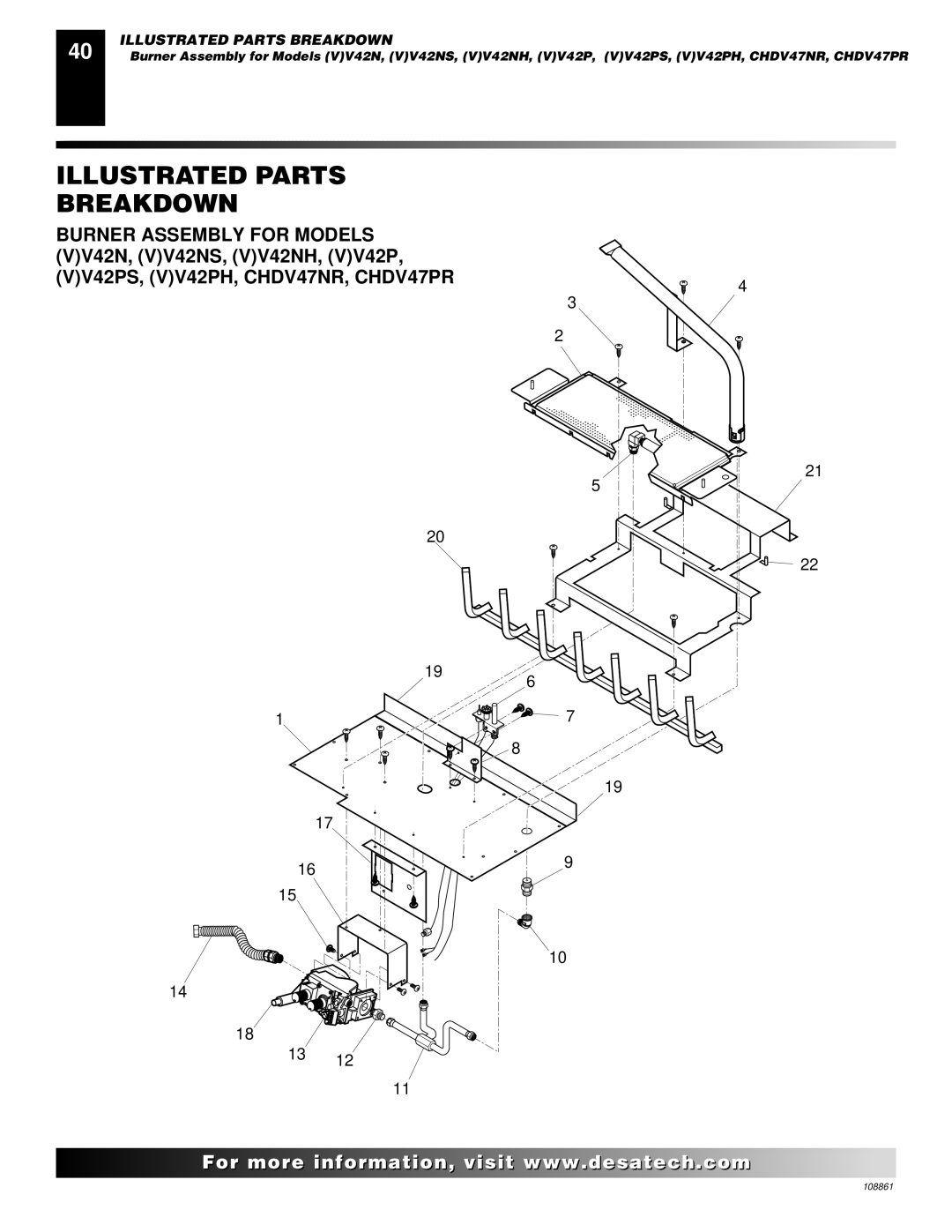 Desa CHDV47NR, (V)V36N, CHDV47PR installation manual Illustrated Parts Breakdown 