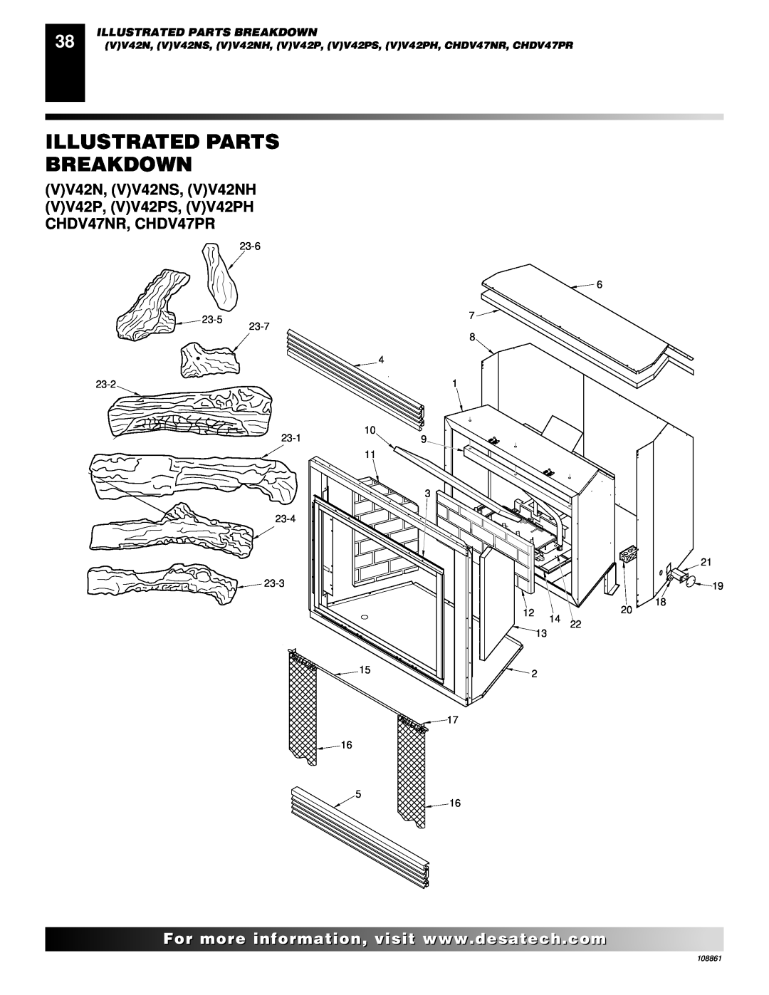Desa CHDV47PR, (V)V36N, CHDV47NR installation manual Illustrated Parts Breakdown 