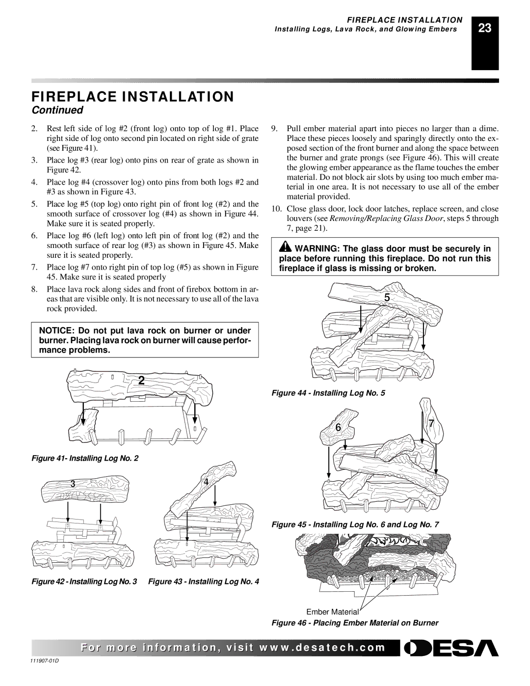 Desa V42EP-A, VV42ENB(1), VV42EPB(1), V42EN-A installation manual Installing Log No and Log No 