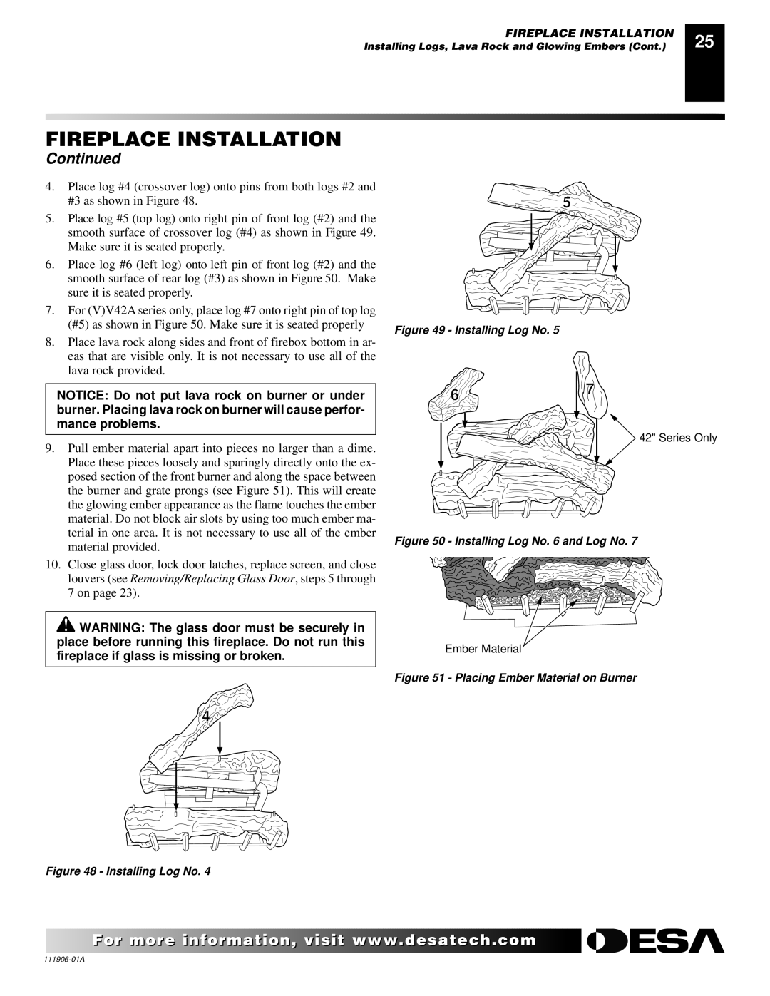 Desa (V)V42NA(1) installation manual Installing Log No and Log No 