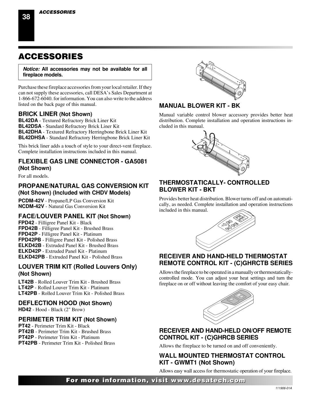 Desa (V)V42NA(1) installation manual Accessories 