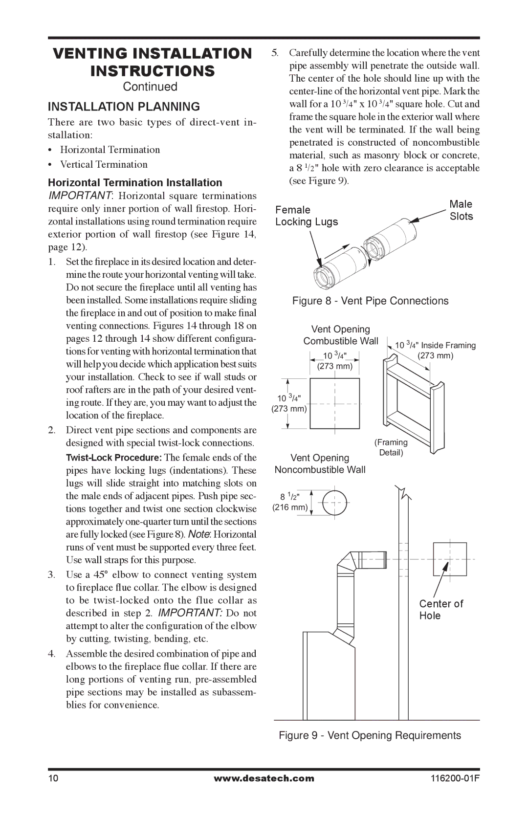 Desa (V)VC36N, CGCDV36PR installation manual Installation Planning 