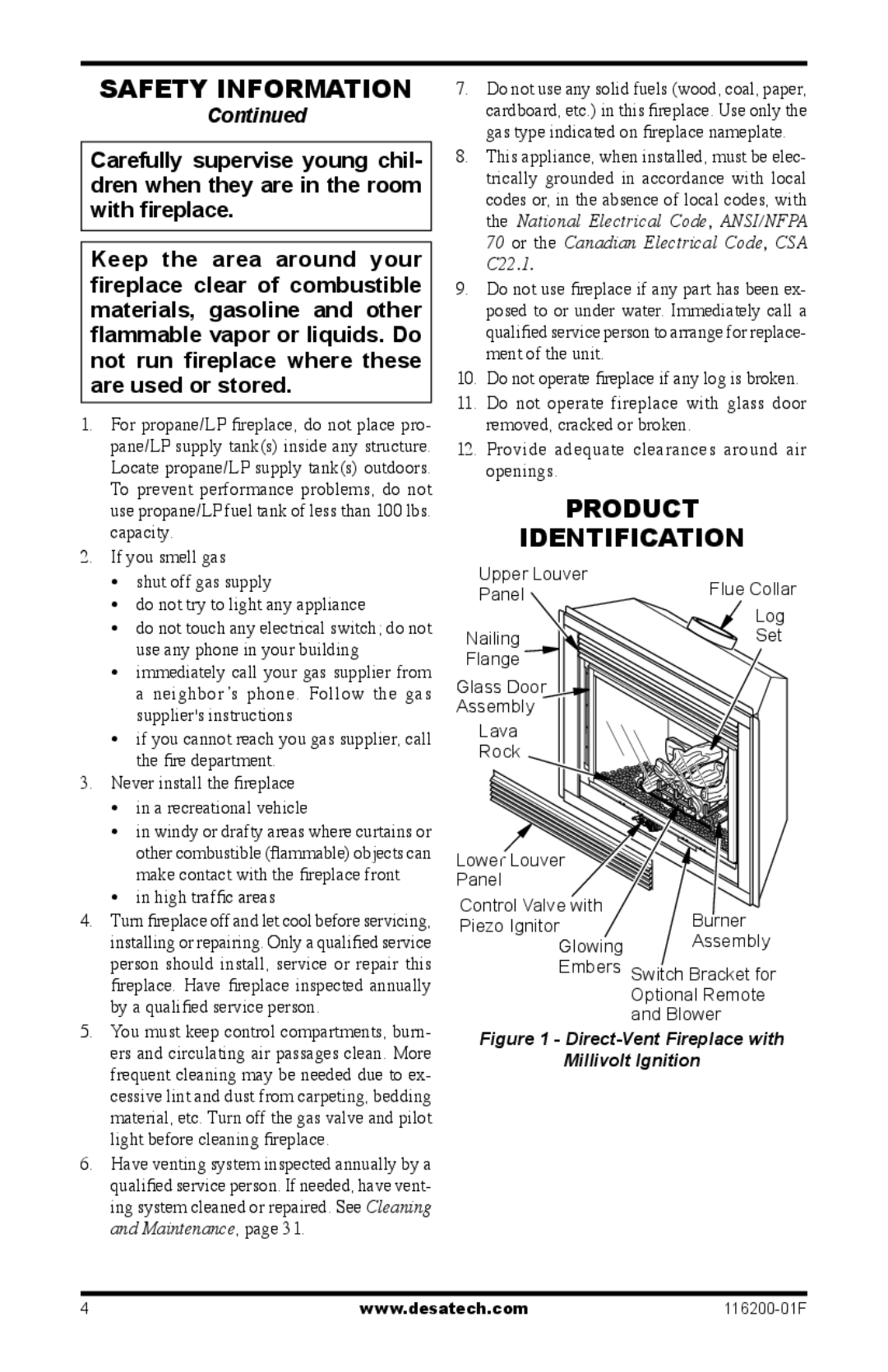 Desa (V)VC36N, CGCDV36PR installation manual Product Identification, High traffic areas 