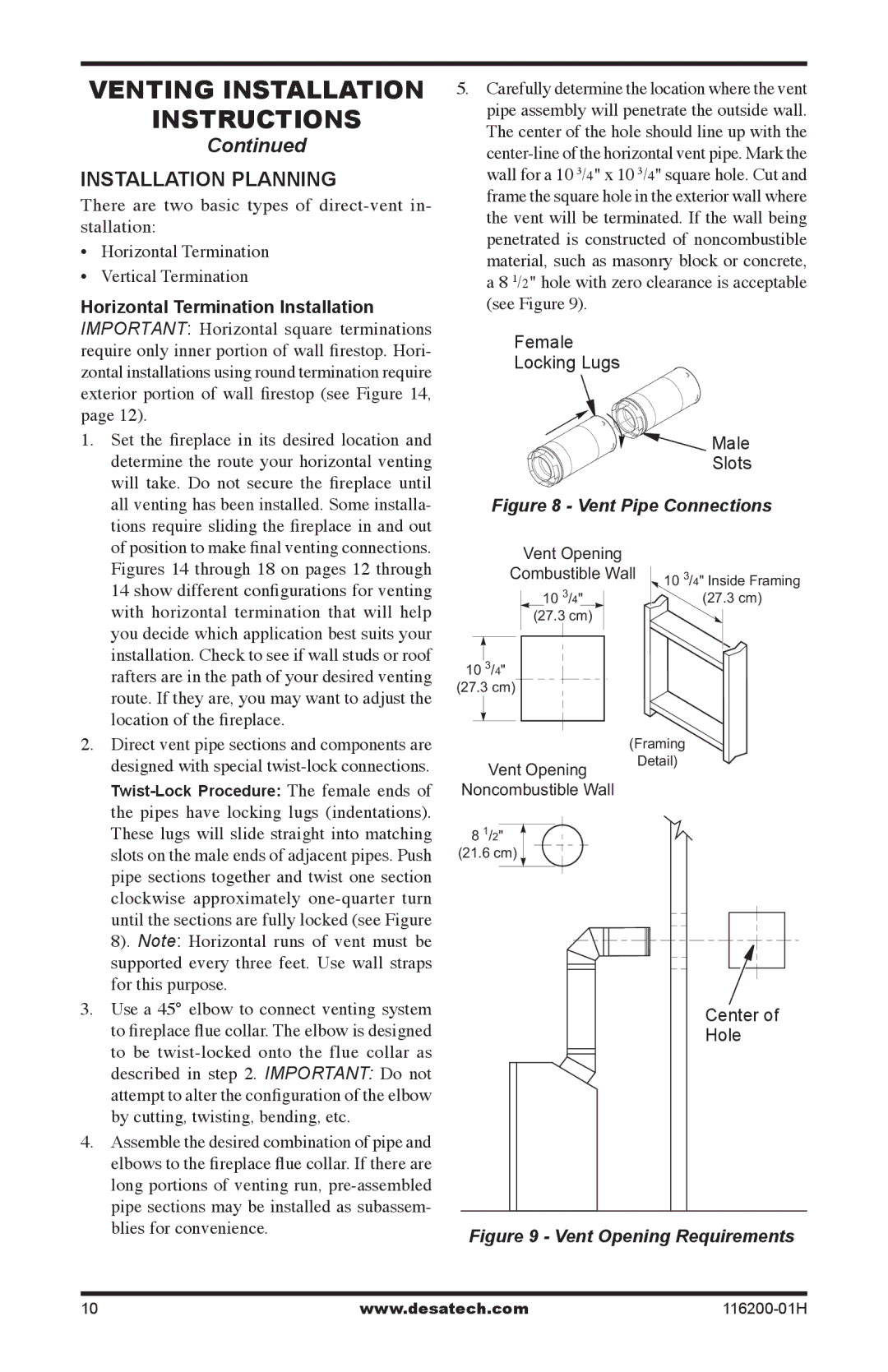 Desa (V)VC36P Series, VC36N, C GCDV36NR, VC36P, C GCDV36PR installation manual Installation Planning 