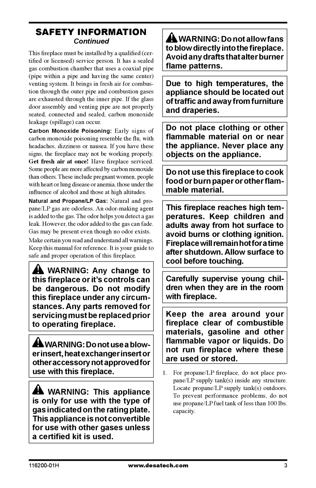 Desa VC36N, C GCDV36NR, VC36P, C GCDV36PR, (V)VC36P Series installation manual Safety information 