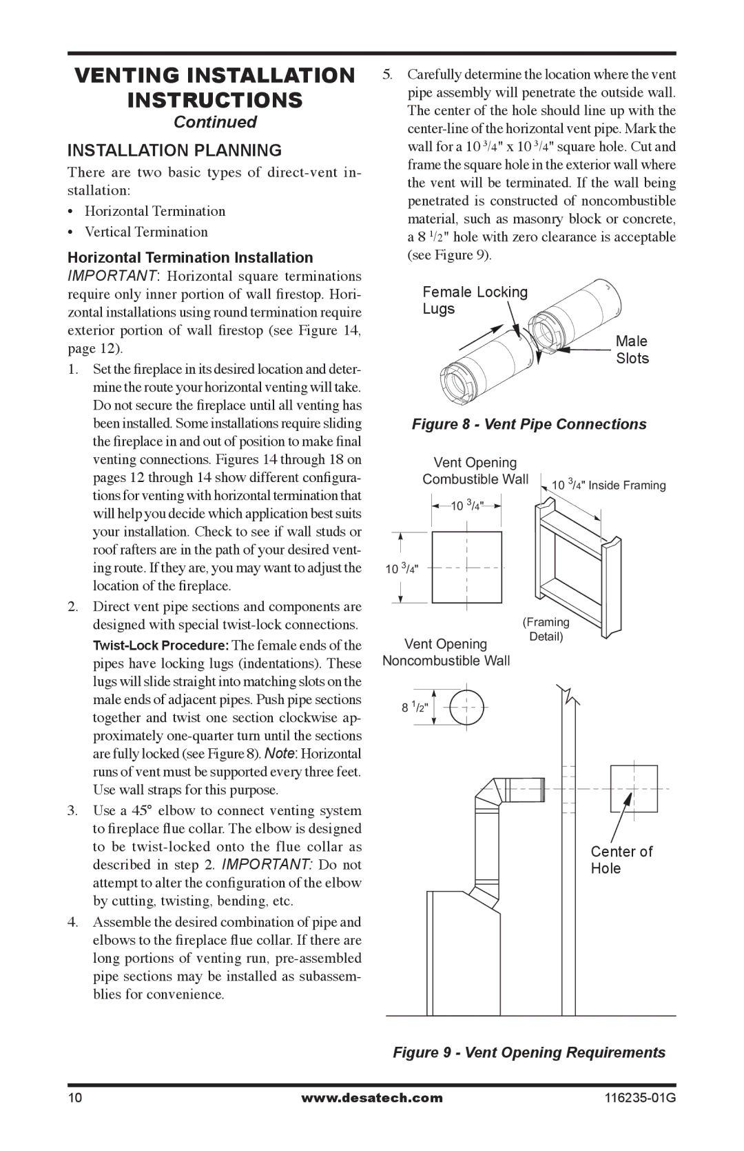 Desa (V)VC36PE SERIES, (V)VC36NE SERIES installation manual Installation Planning 