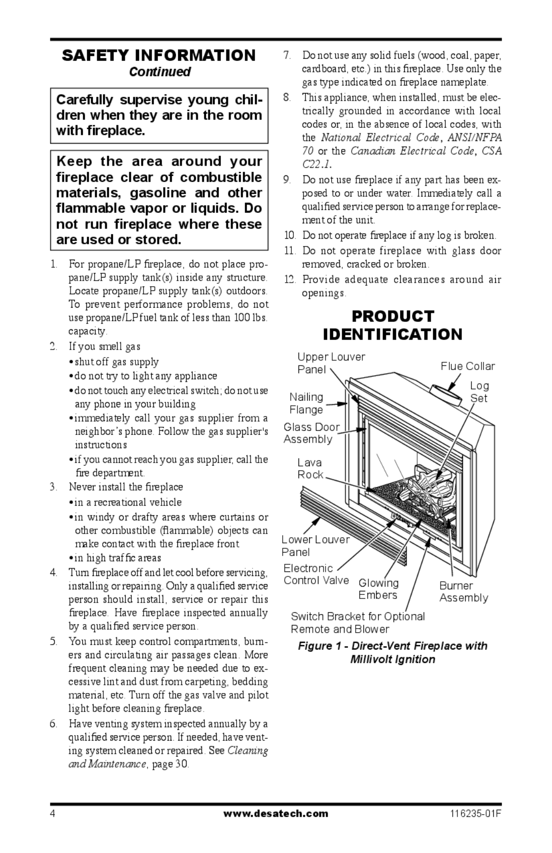 Desa (V)VC36PE Series installation manual Product Identification, High traffic areas 