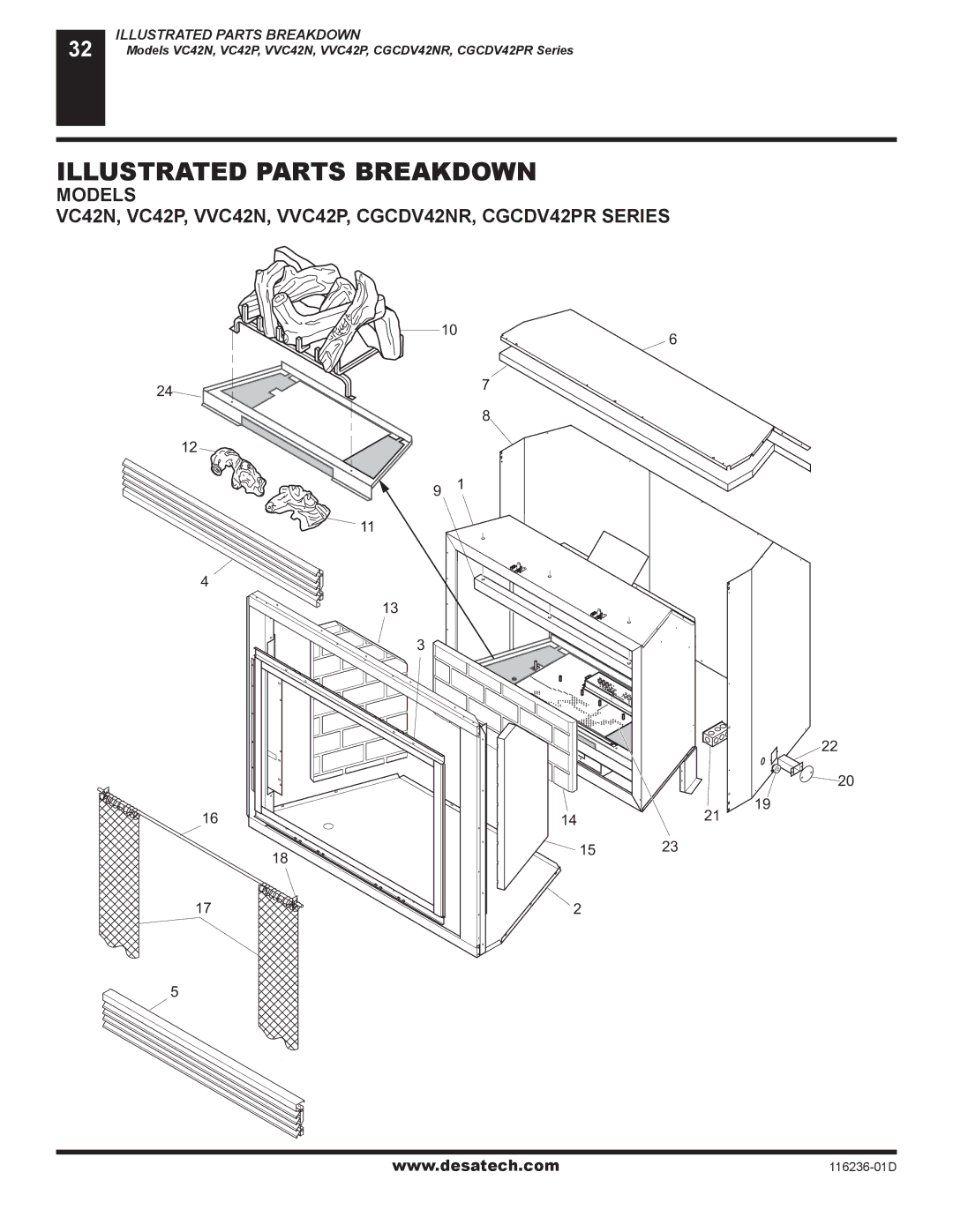 Desa (V)VC42N installation manual Illustrated Parts Breakdown 