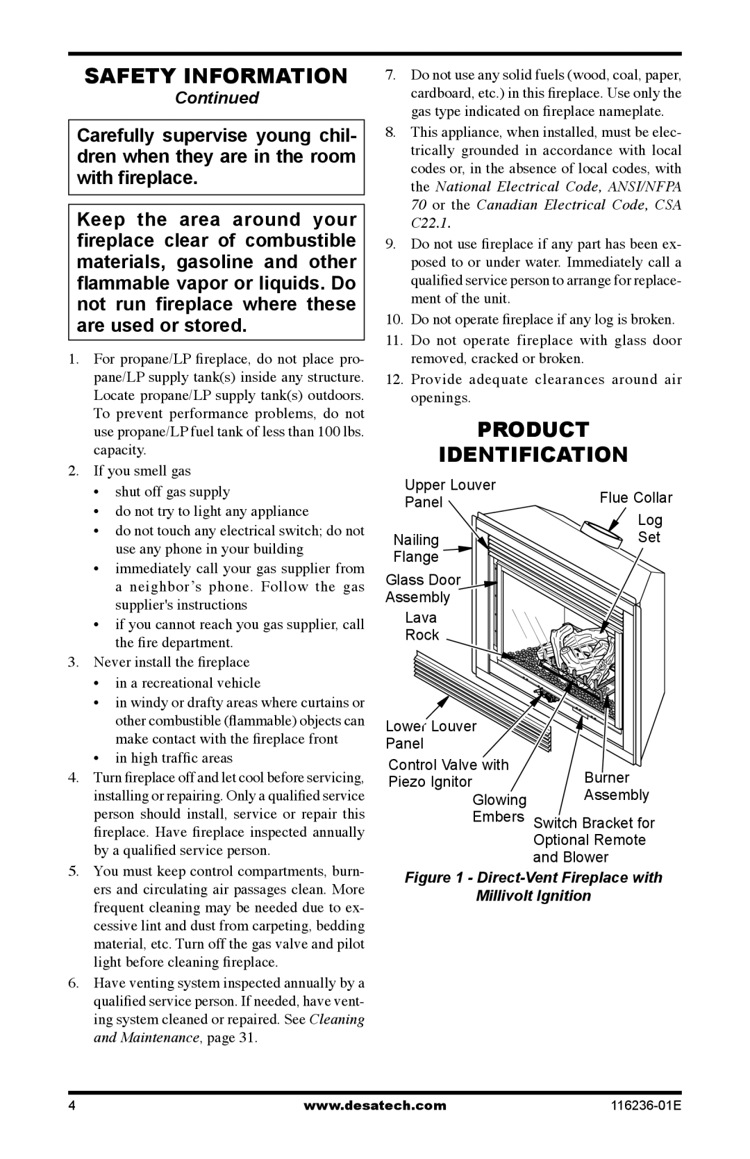 Desa (V)VC42P, CGCDV42PR, VC42N, CGCDV42NR, VC42P, CGCDV42PR installation manual Product Identification, High traffic areas 