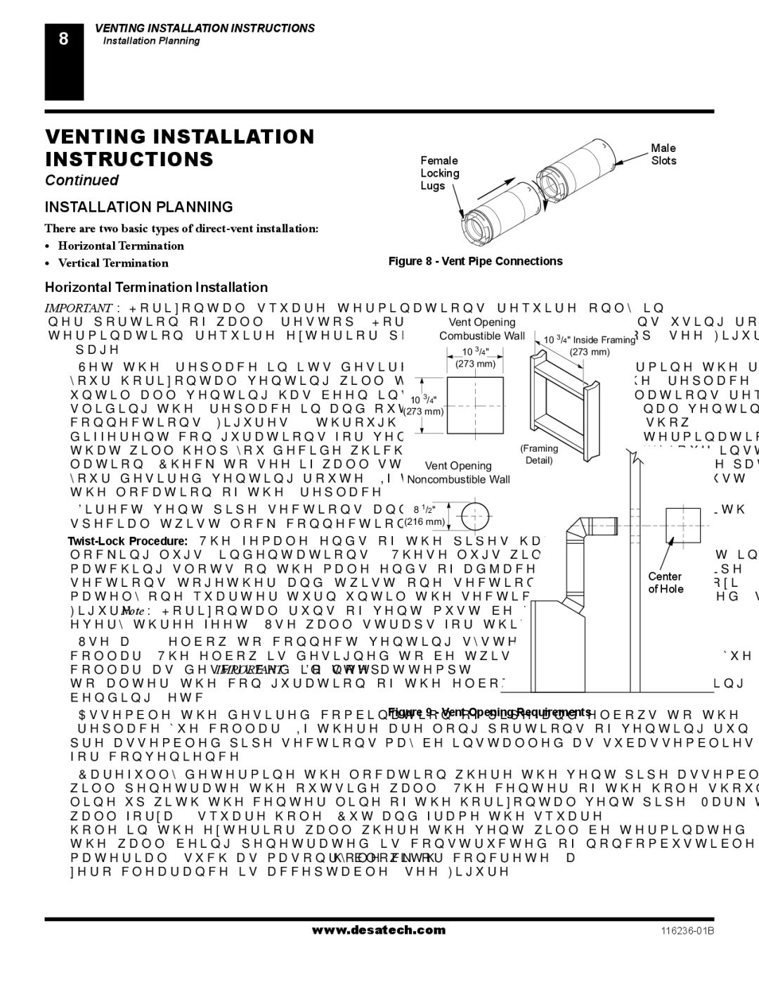 Desa (V)VC42P SERIES, (V)VC42N SERIES installation manual Installation Planning, Horizontal Termination Installation 