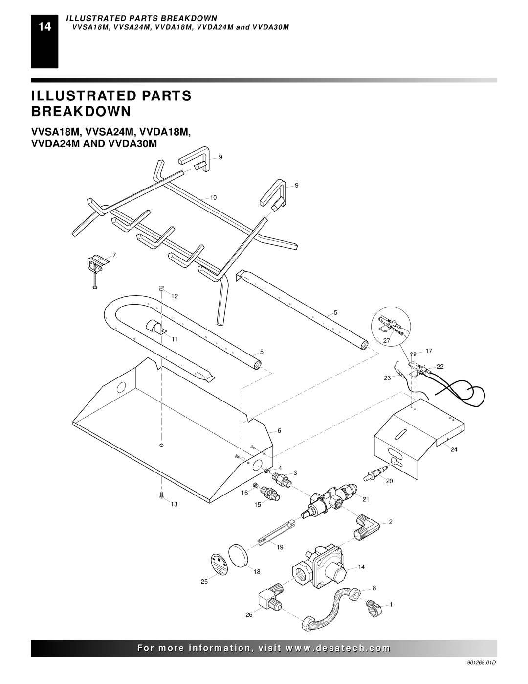 Desa VDLCR24, VSLR18, FVDA24M, VDLCR18, VSLR24 Illustrated Parts Breakdown, VVSA18M, VVSA24M, VVDA18M VVDA24M and VVDA30M 