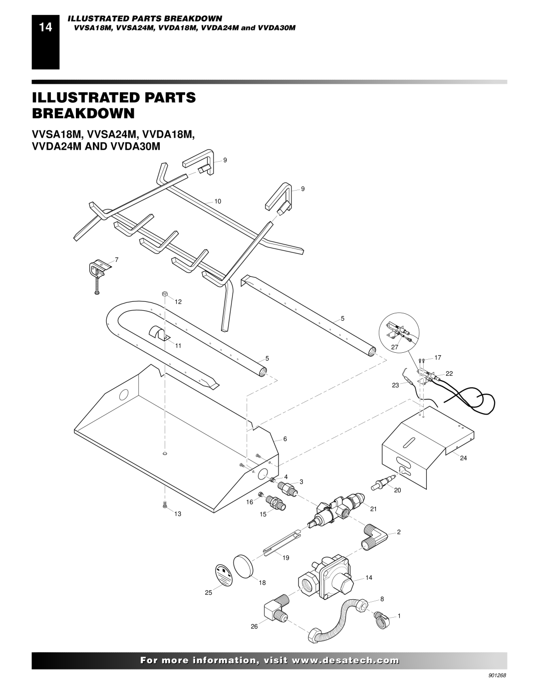 Desa installation manual Illustrated Parts Breakdown, VVSA18M, VVSA24M, VVDA18M VVDA24M and VVDA30M 