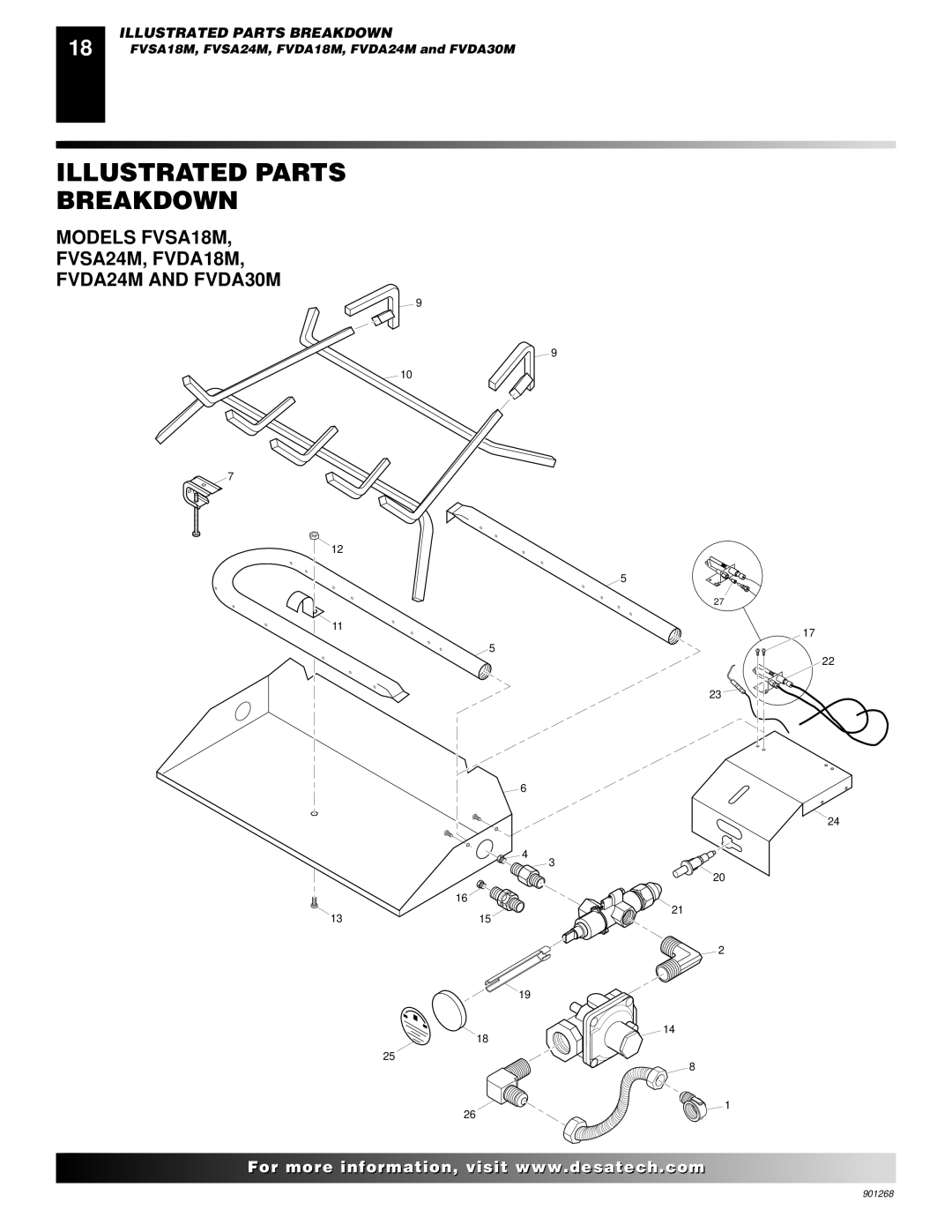 Desa VVDA30M, VVSA24M, VVDA24M, VVDA18M Illustrated Parts Breakdown, Models FVSA18M FVSA24M, FVDA18M FVDA24M and FVDA30M 